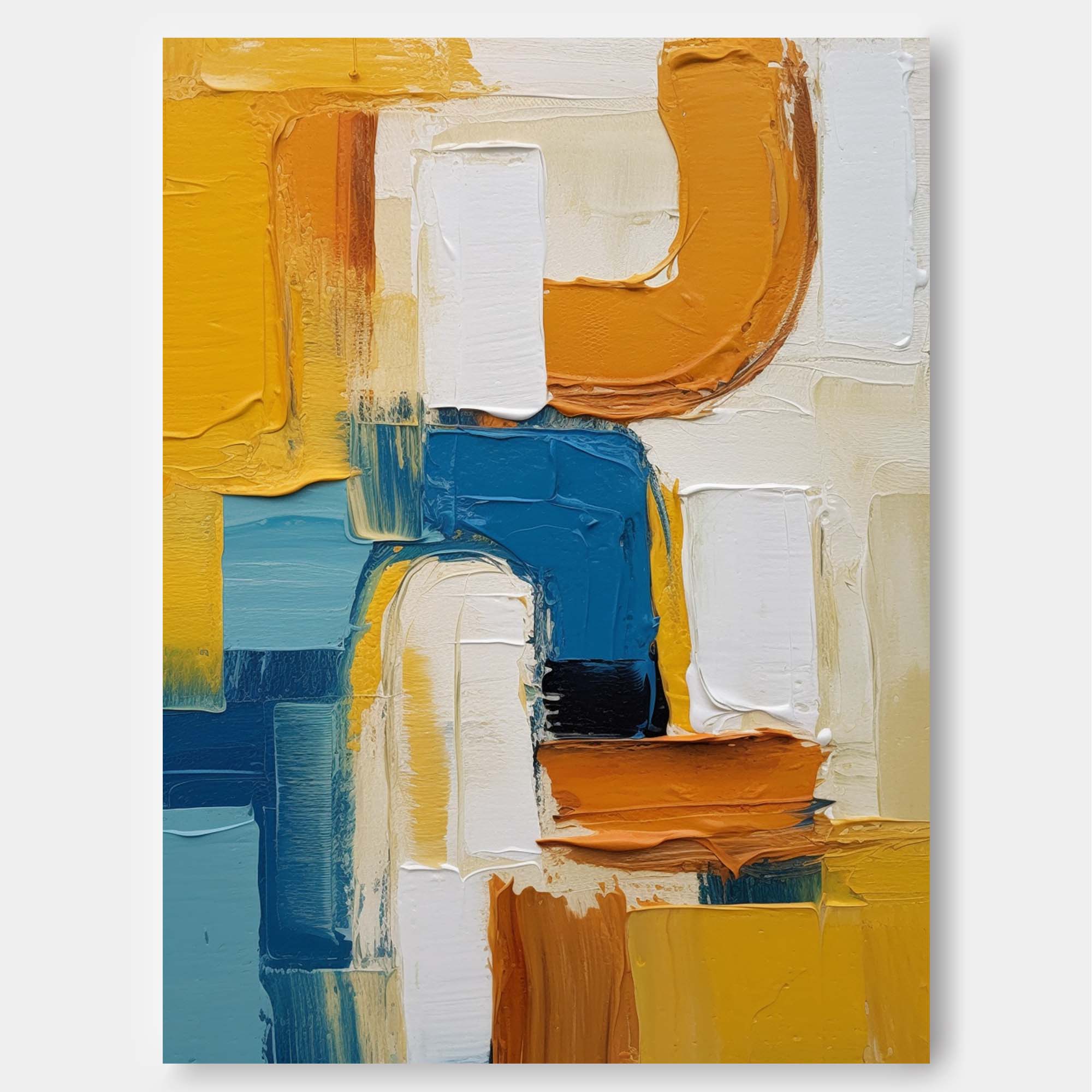 Curved Paths in Blue and Amber