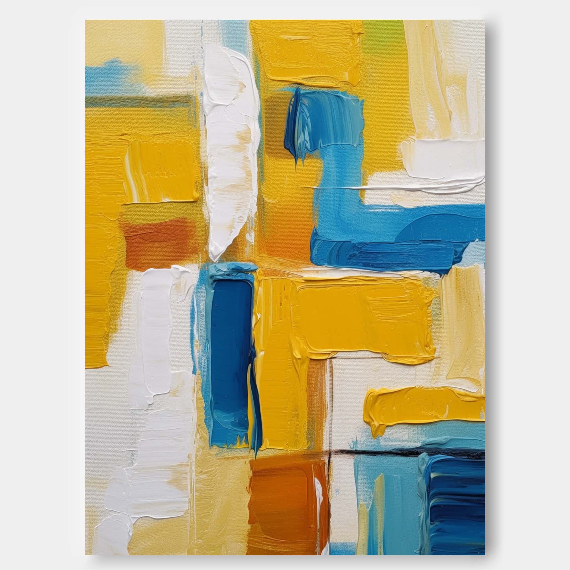 Sunlit Geometry in Blue and Gold