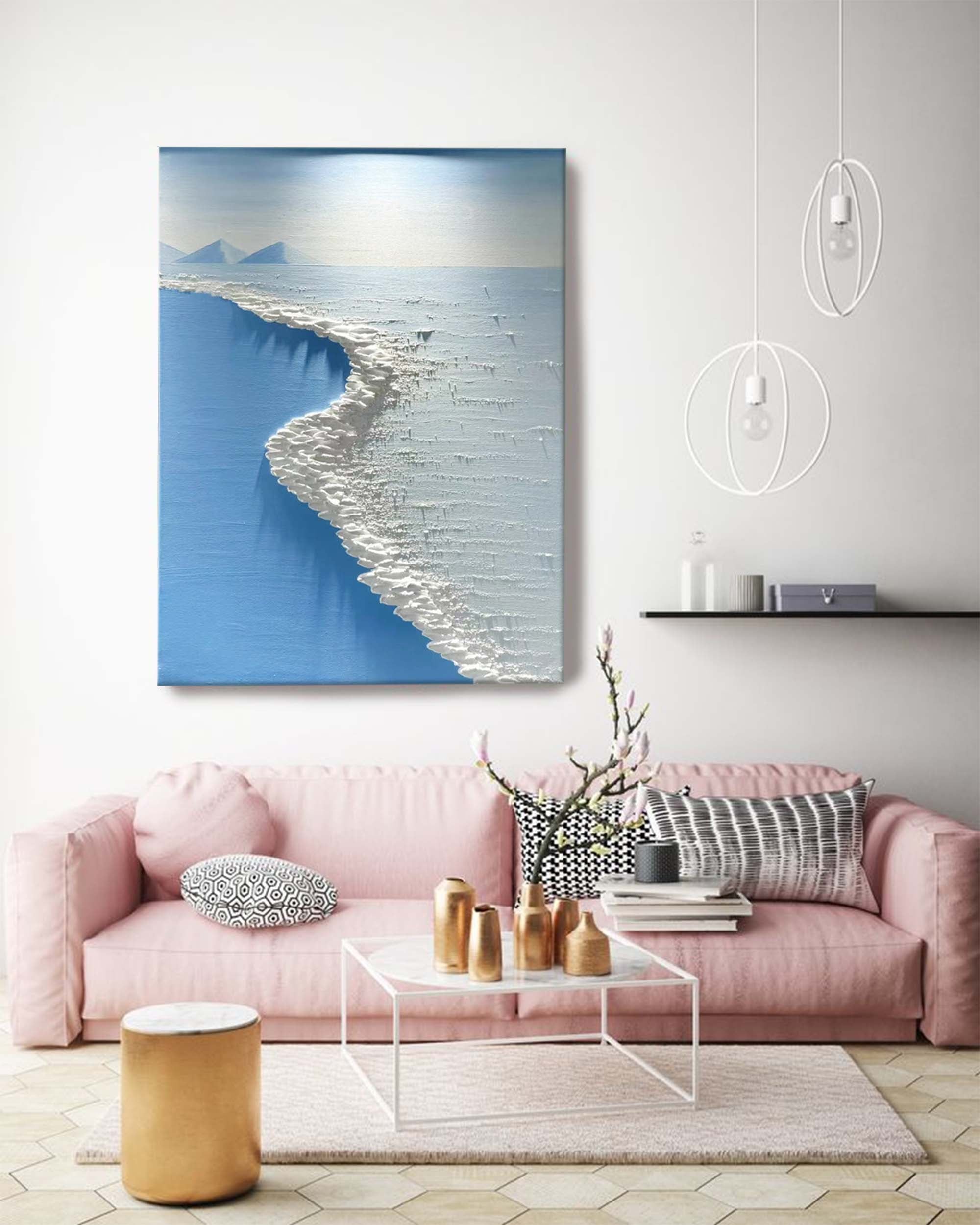 Textured Coastline: Abstract Ocean Serenity