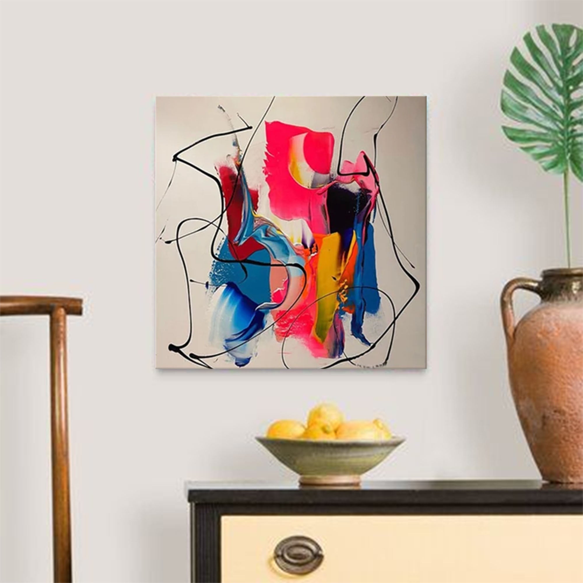 Bold Abstract Fluid Art with Dynamic Lines