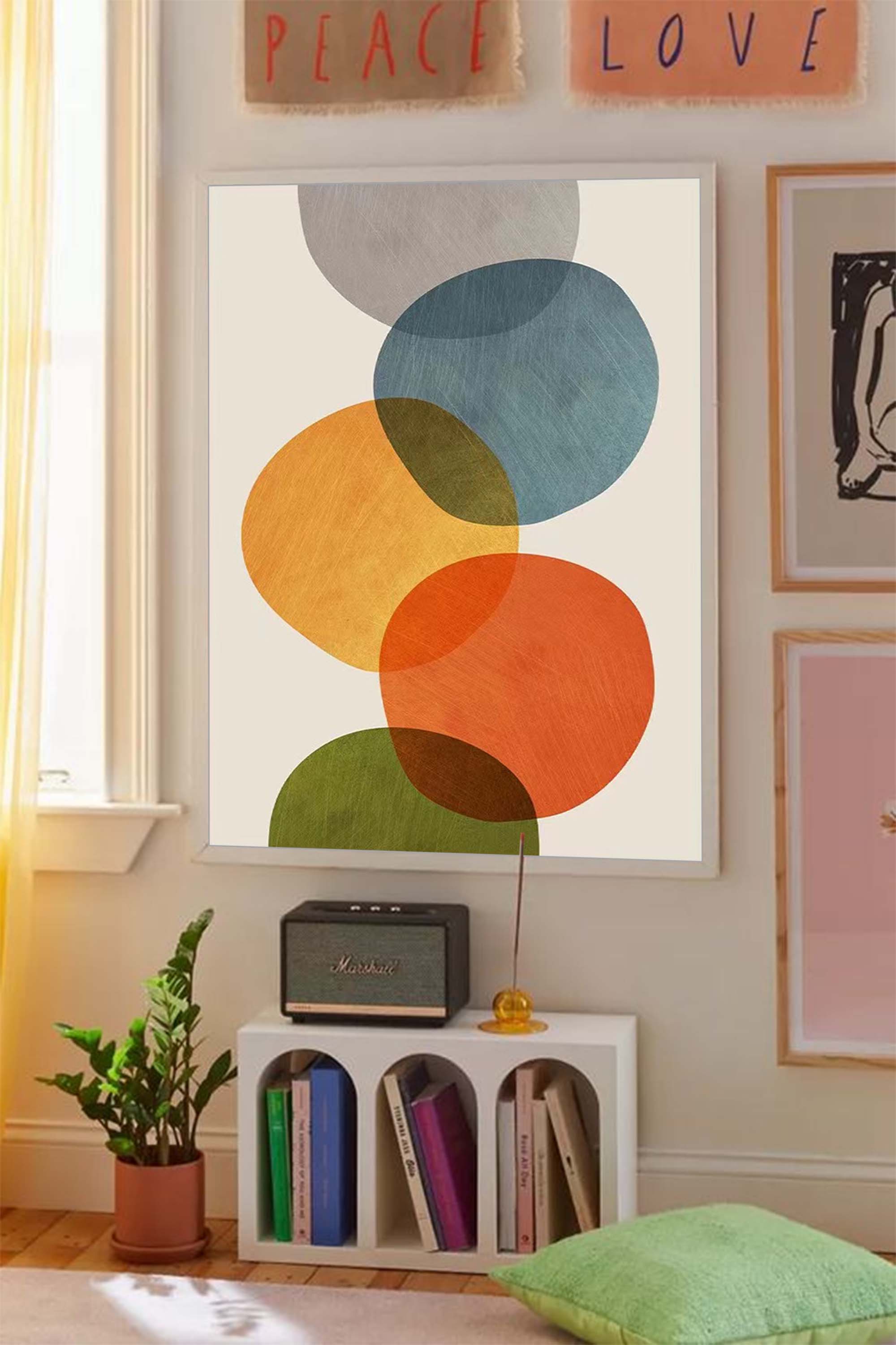 Overlapping Shapes: Earthy Abstract Flow