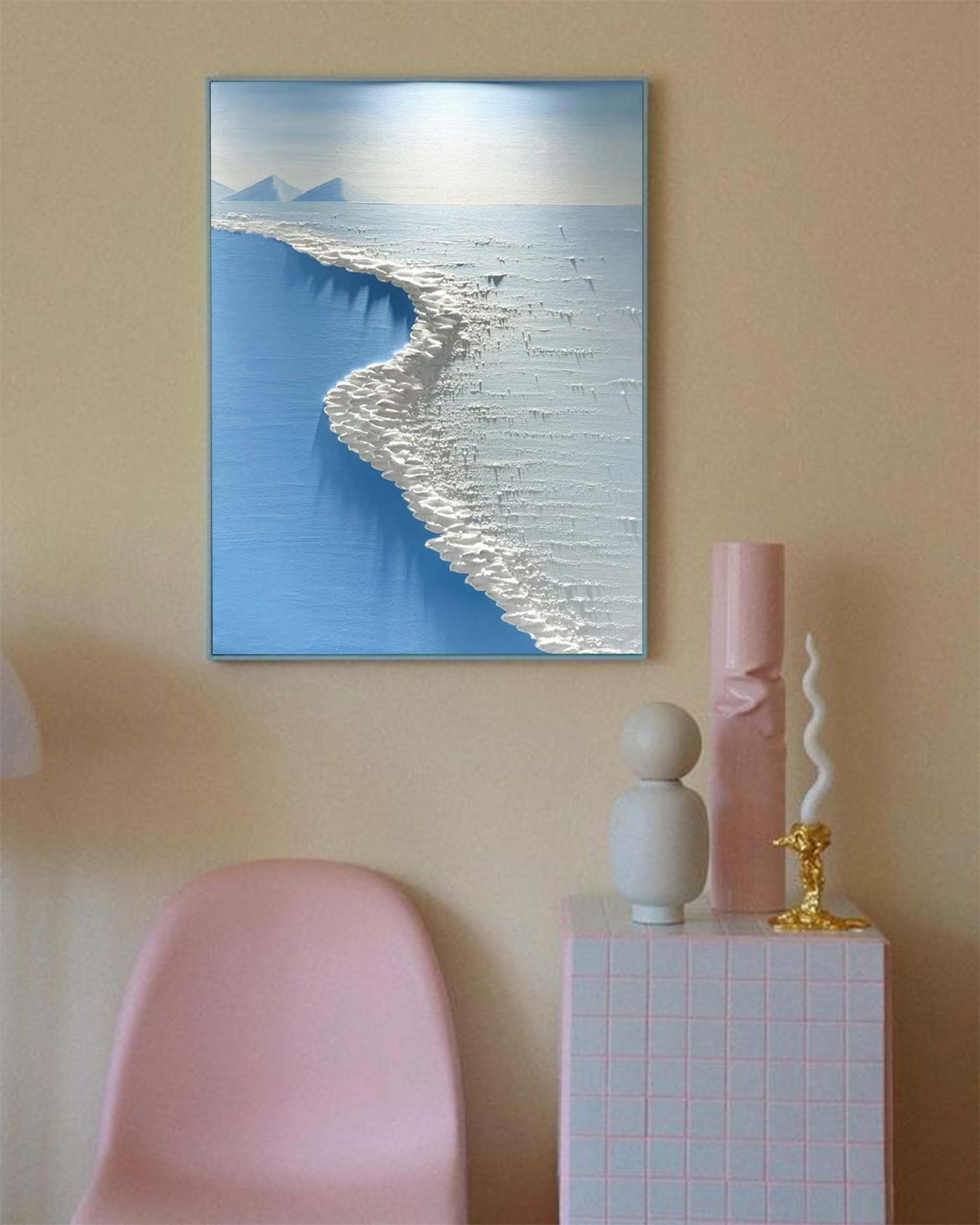 Textured Coastline: Abstract Ocean Serenity