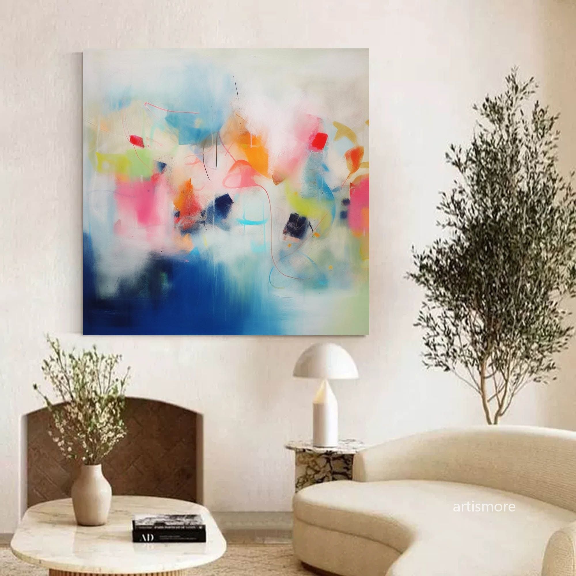 Vibrant Abstract Color Flow Art