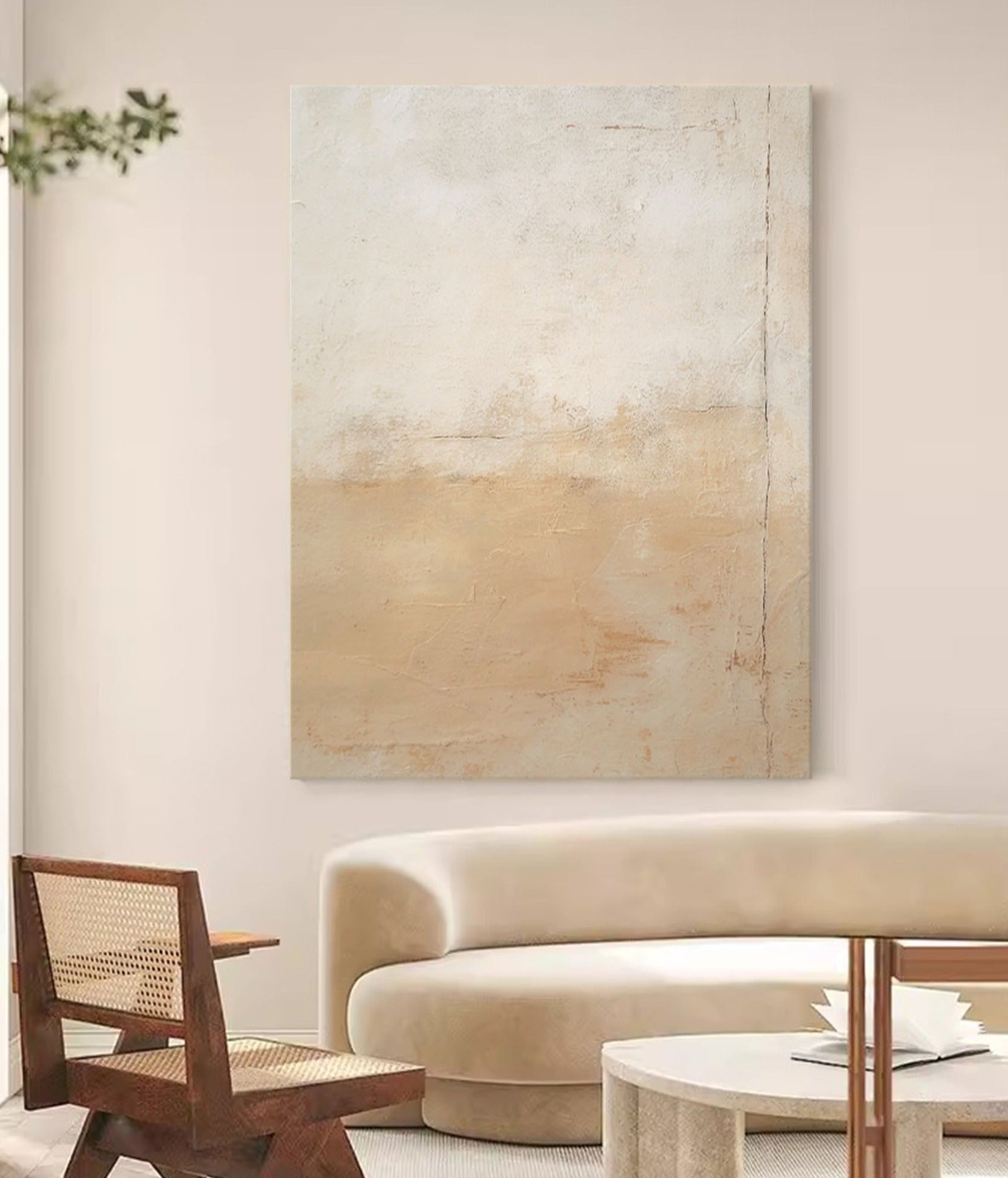 Neutral Textured Minimalist Art