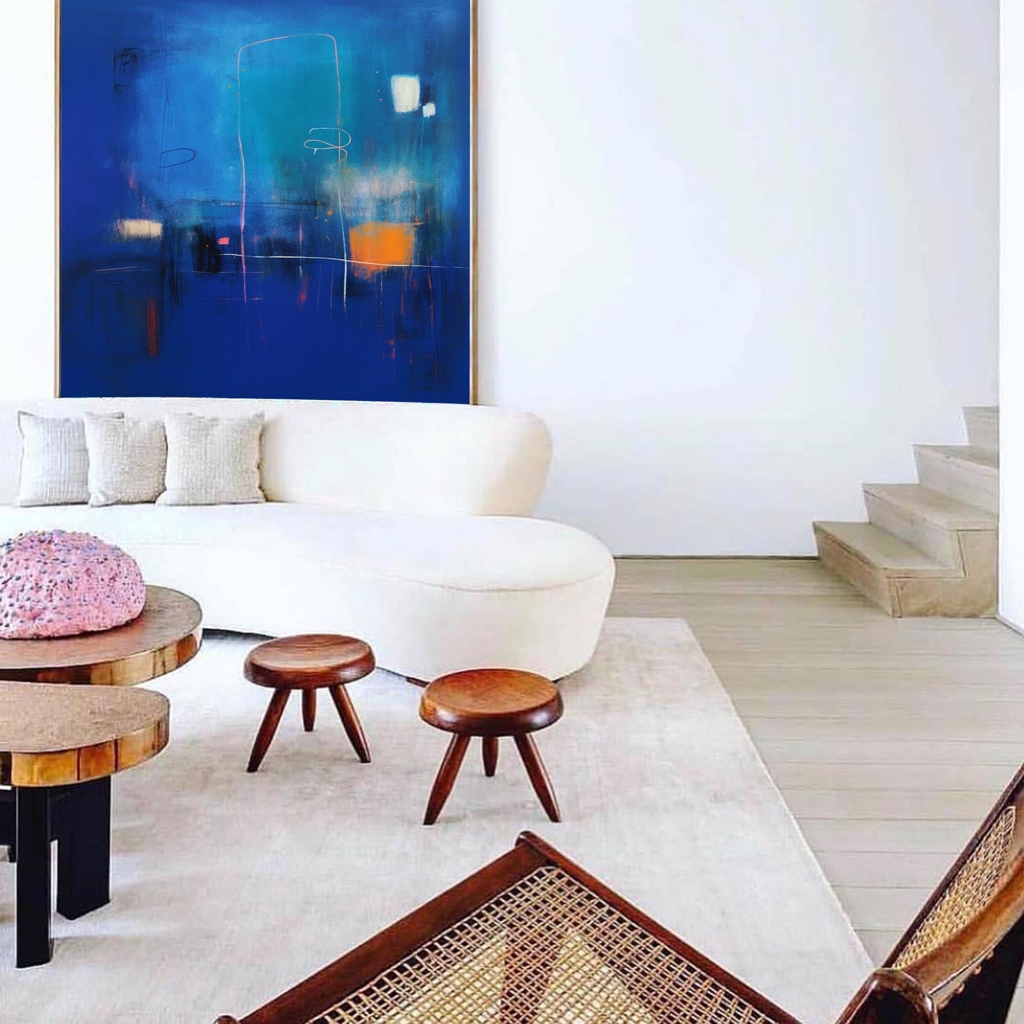 Midnight Blue Abstract Dream Art