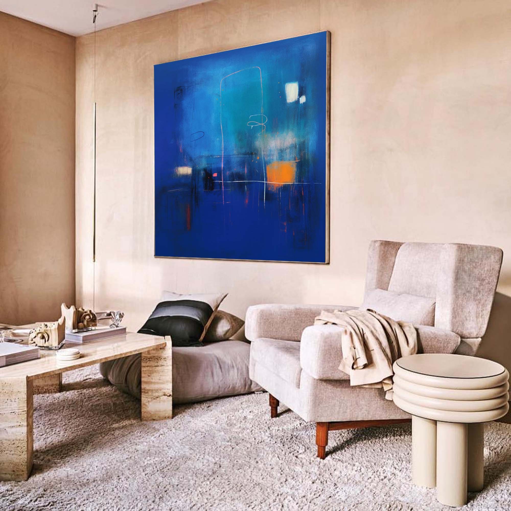 Midnight Blue Abstract Dream Art
