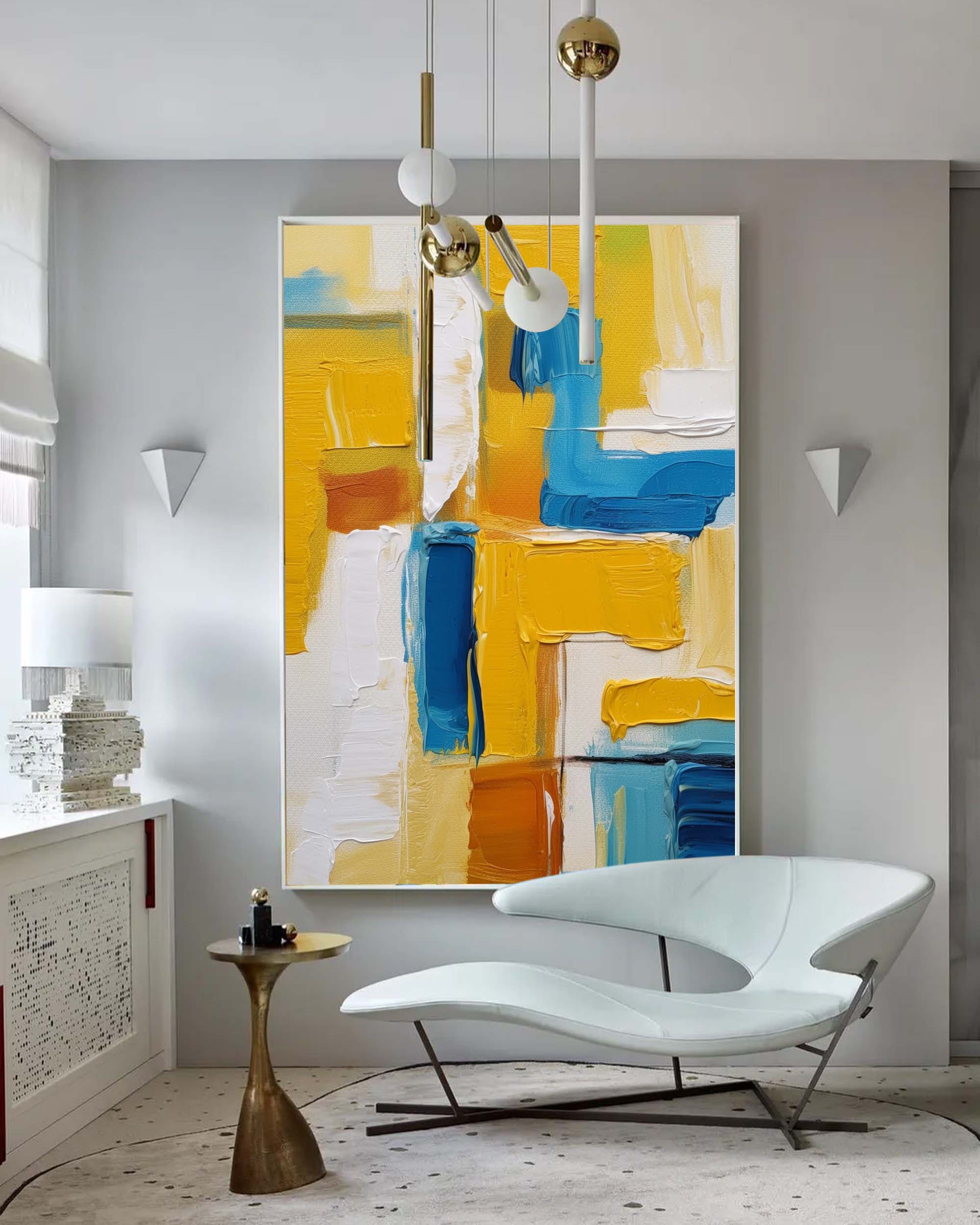Sunlit Geometry in Blue and Gold