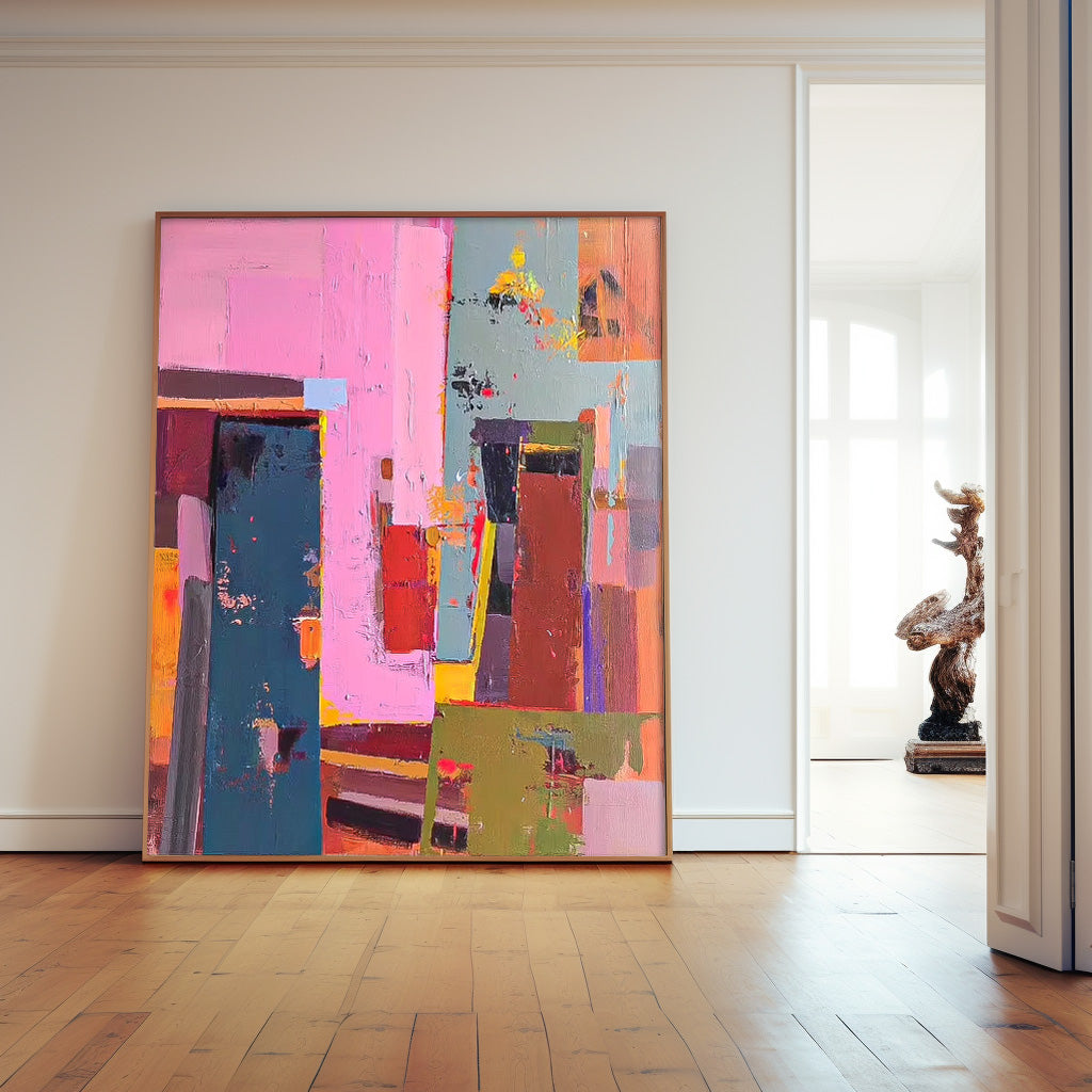Bold Abstract Color Block Canvas Art