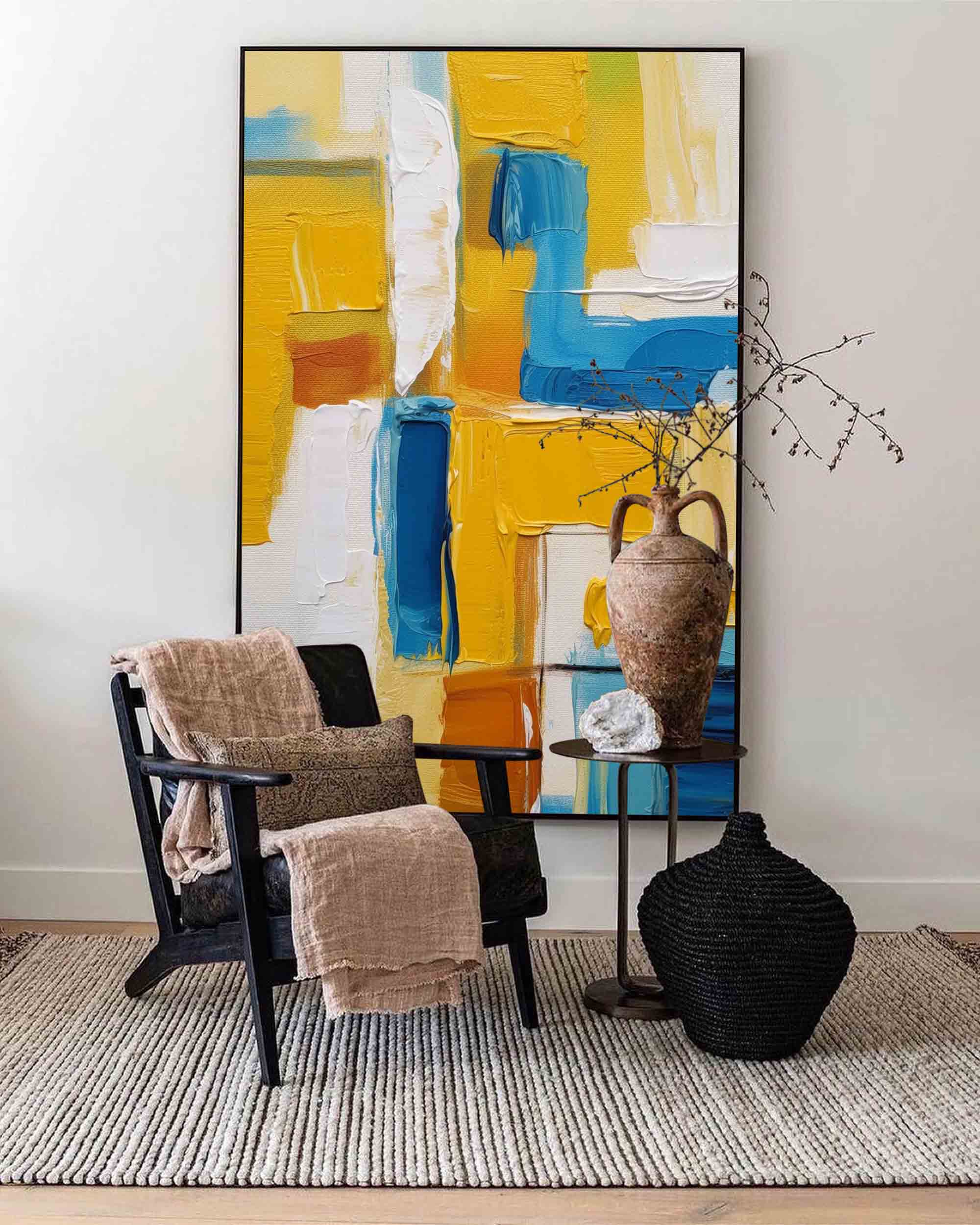 Sunlit Geometry in Blue and Gold