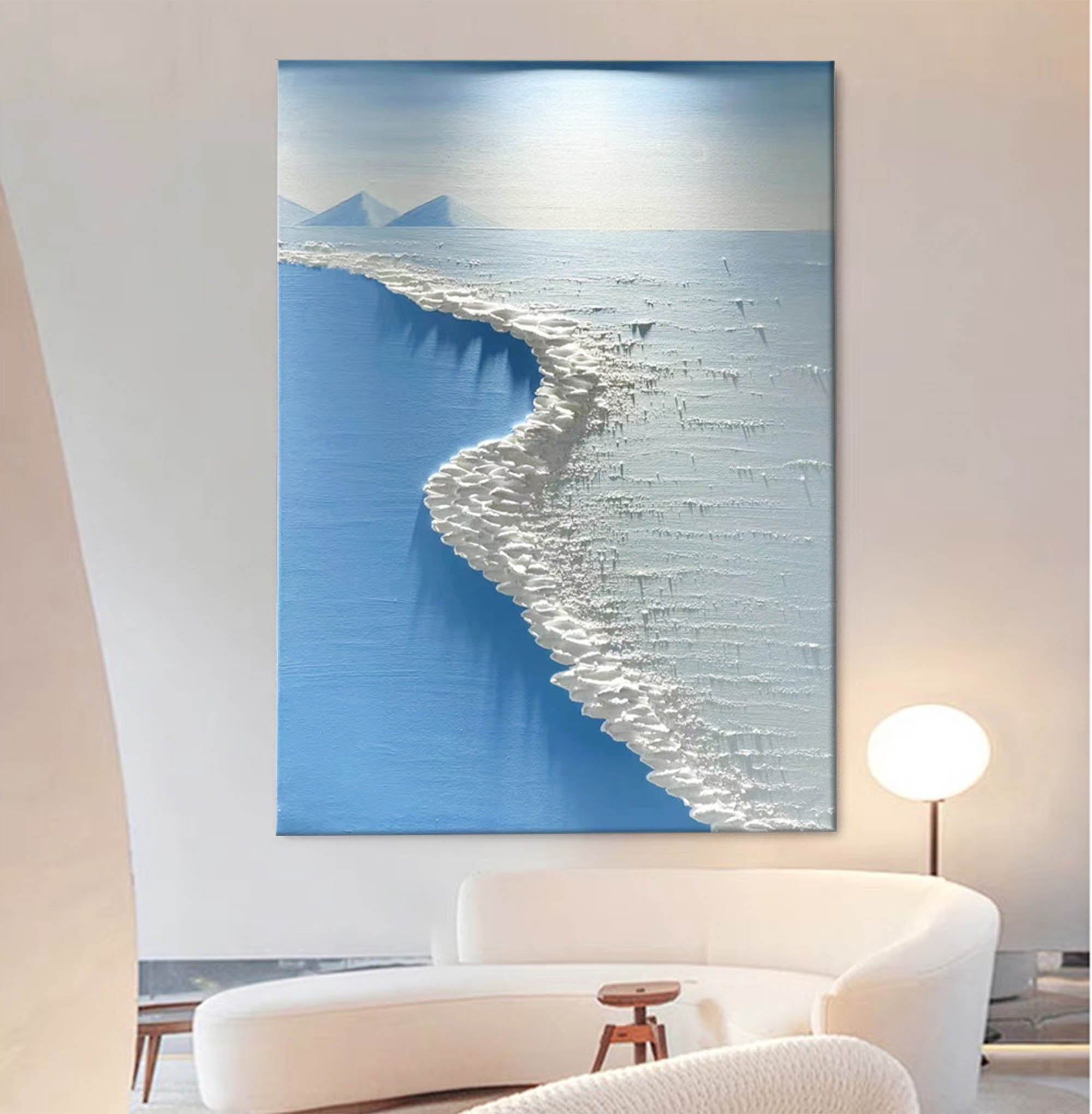 Textured Coastline: Abstract Ocean Serenity