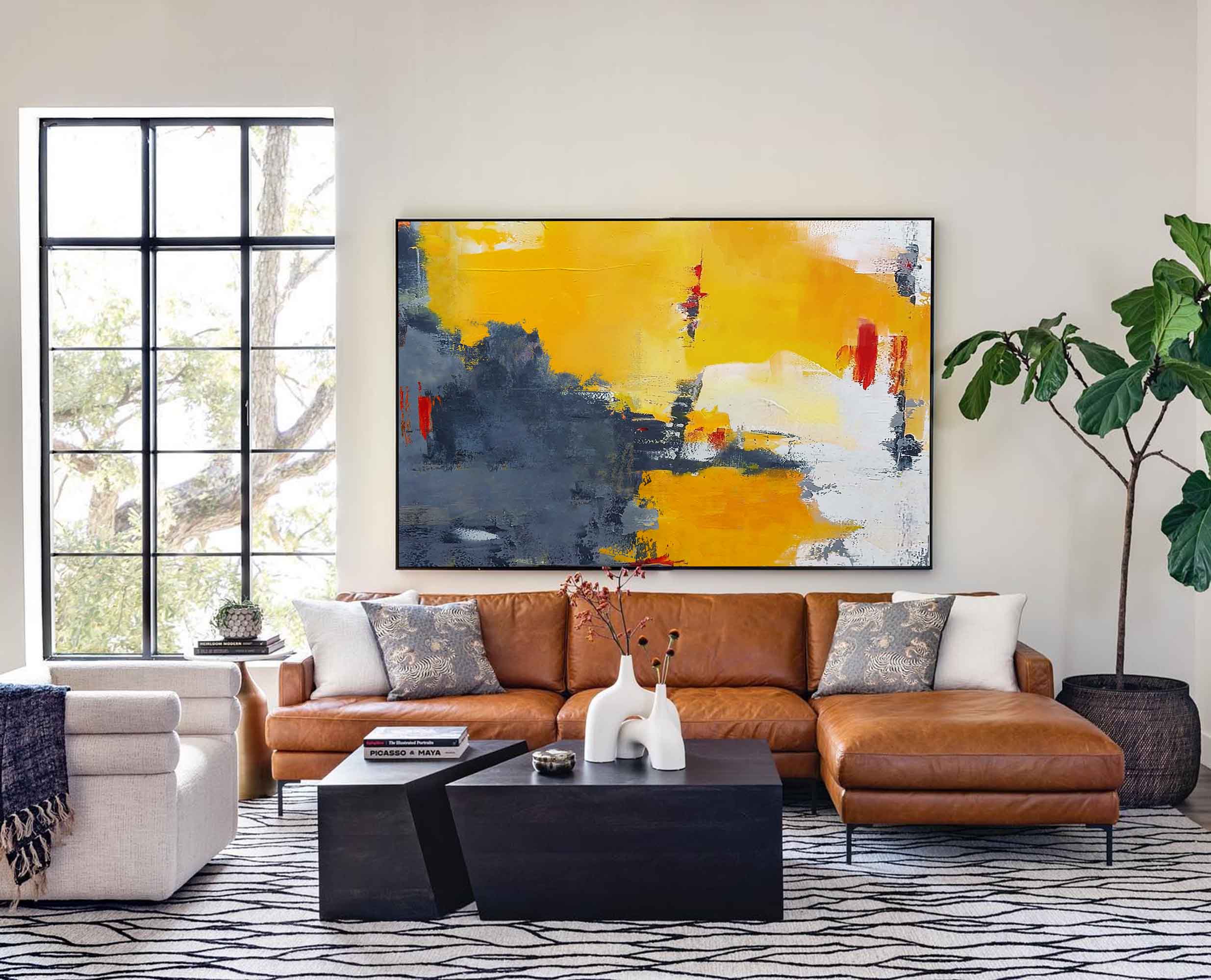 Bold Sunset Tones Abstract Art