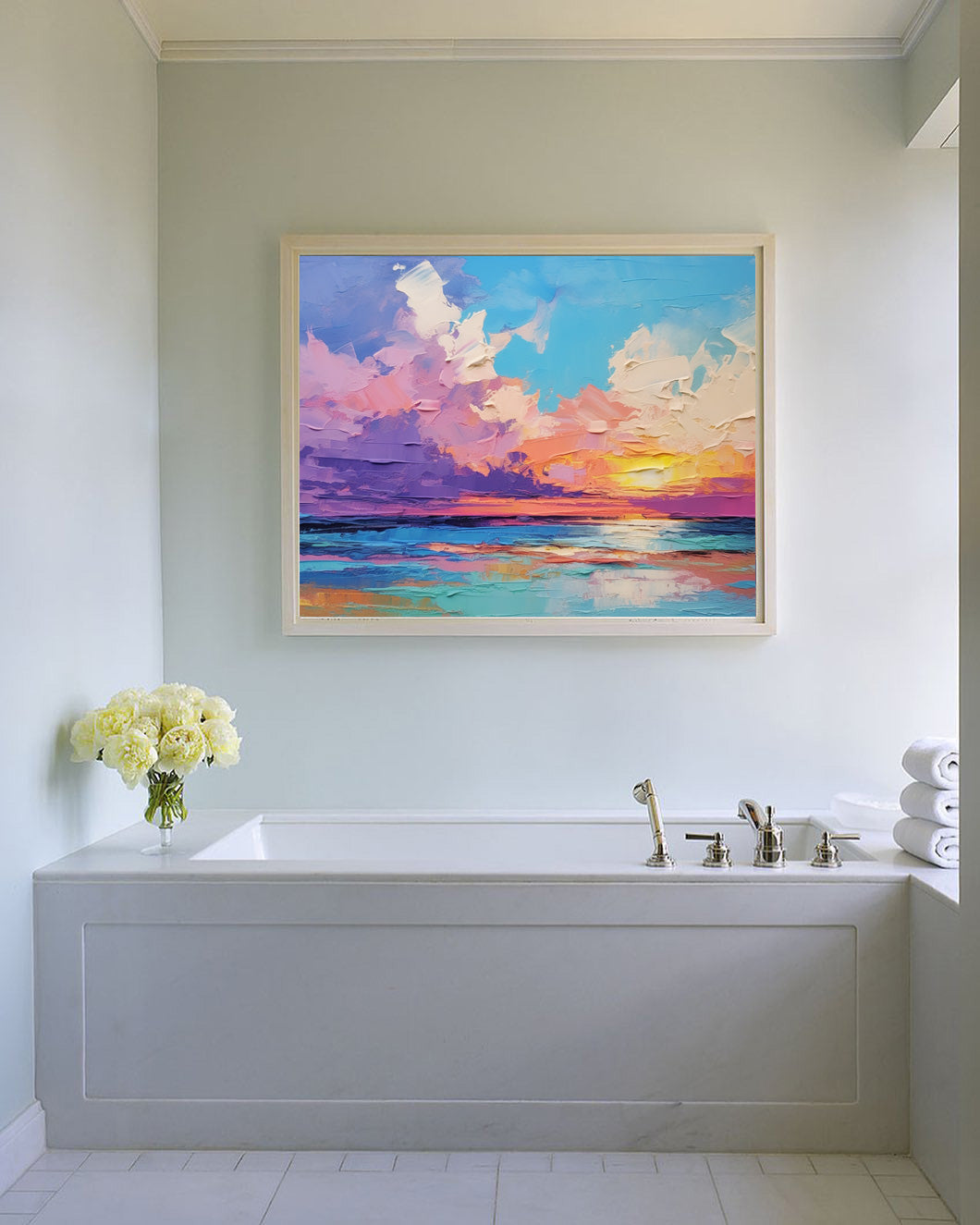 Radiant Sunset Over Tranquil Sea