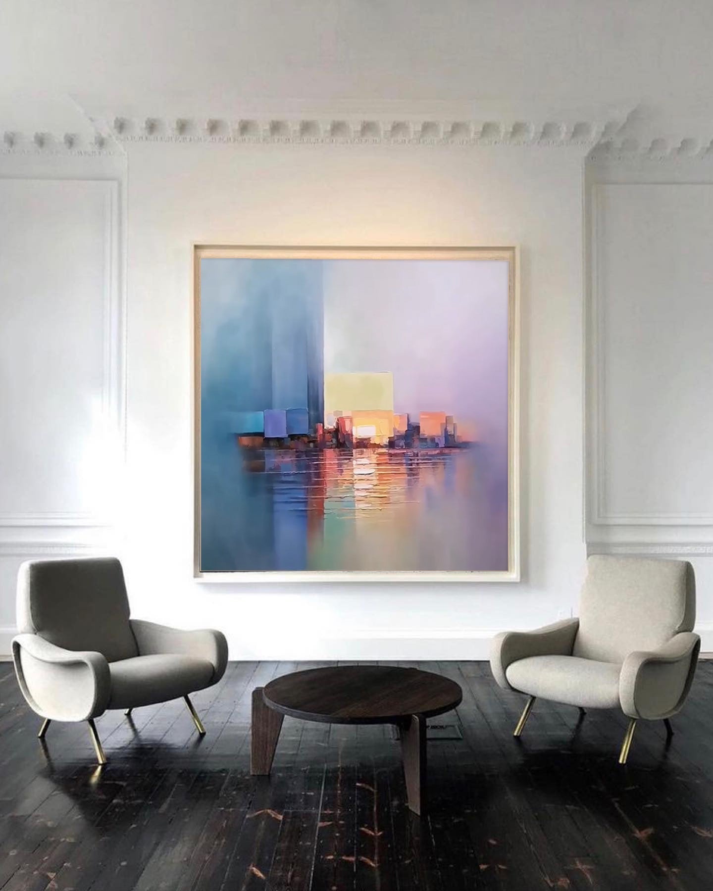Abstract Cityscape in Soft Hues