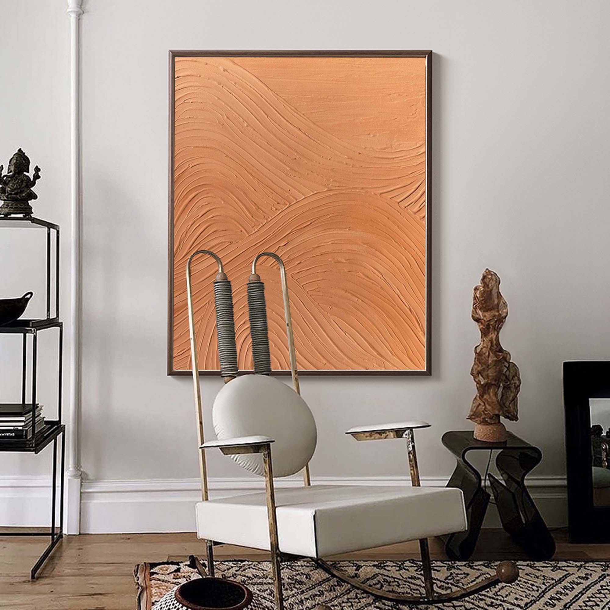 Textured Wave Pattern Terracotta Art