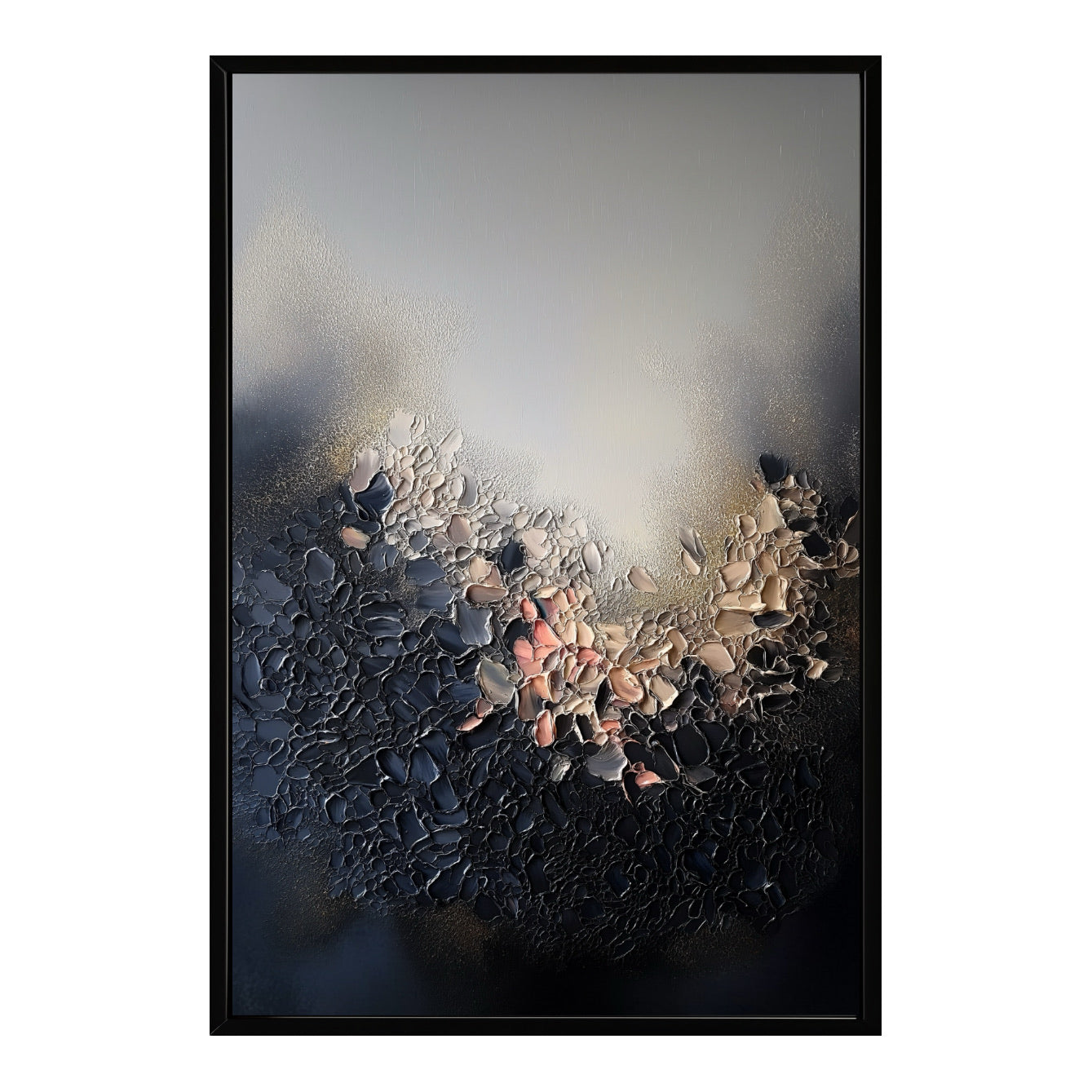 Abstract Black and white flowers