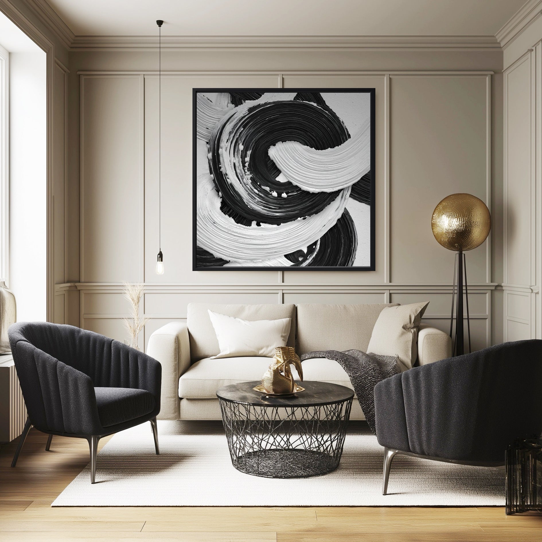 Abstract  black and white minimalist style