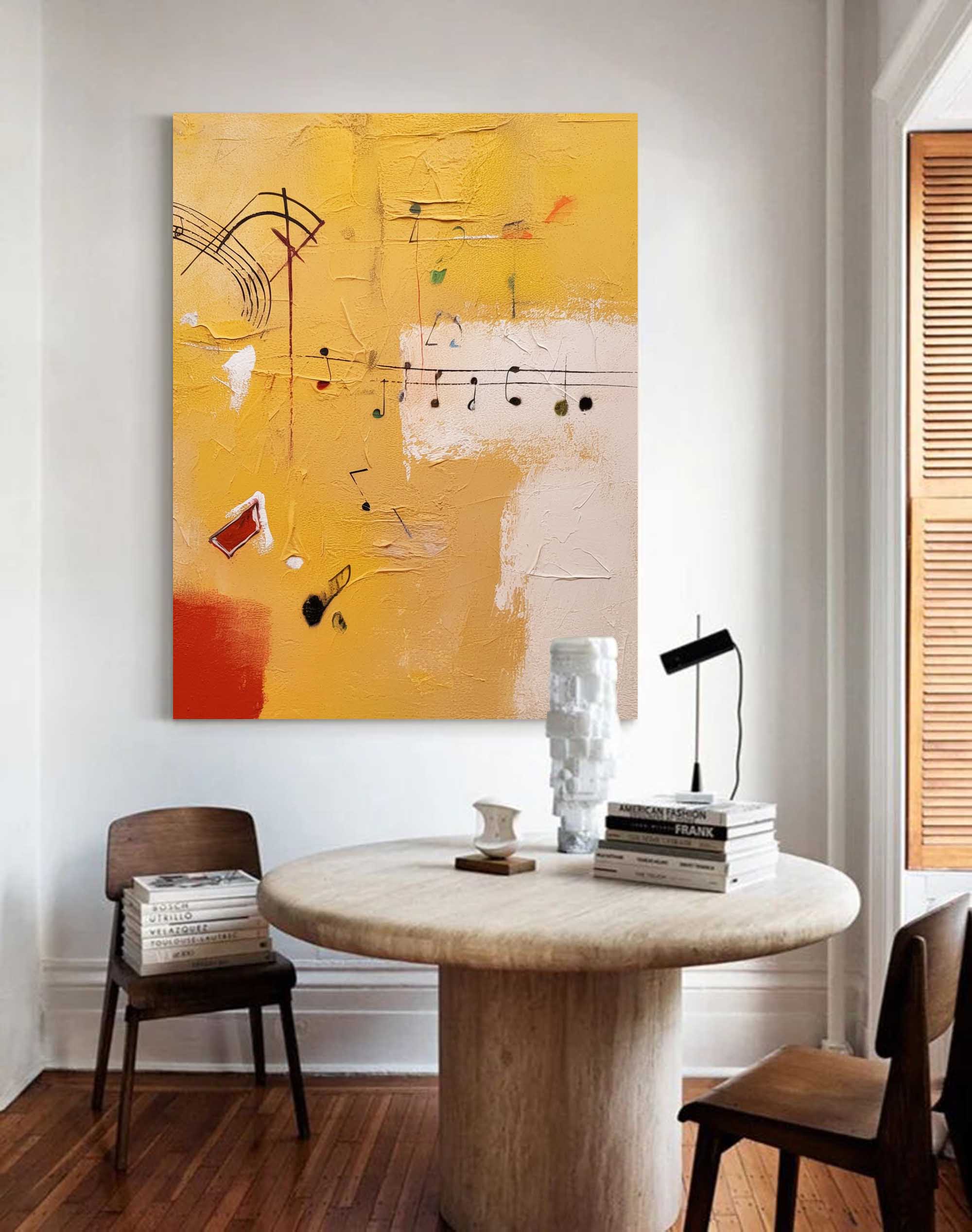 Melodic Abstract Symphony in Yellow