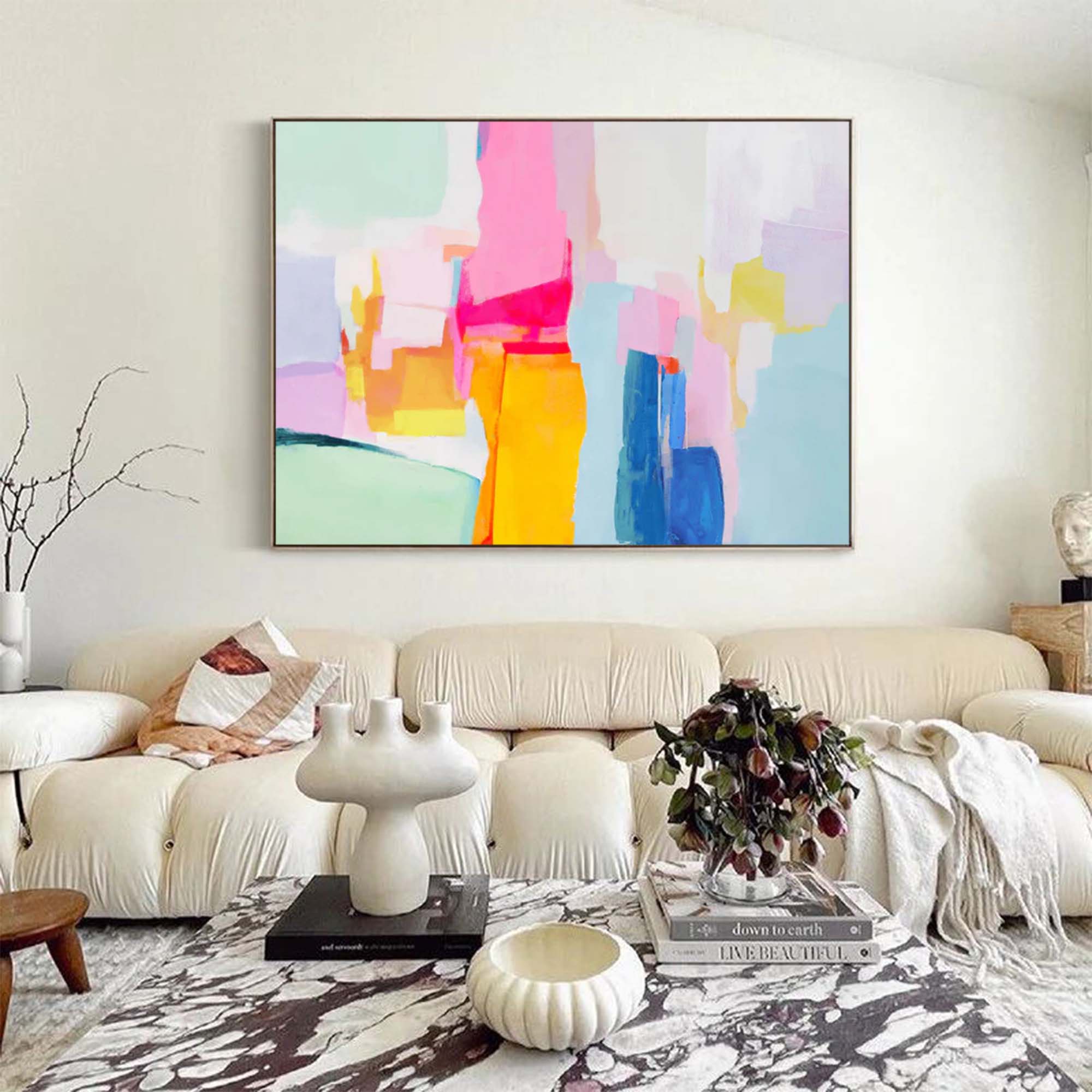 Vibrant Abstract Geometry Art Canvas