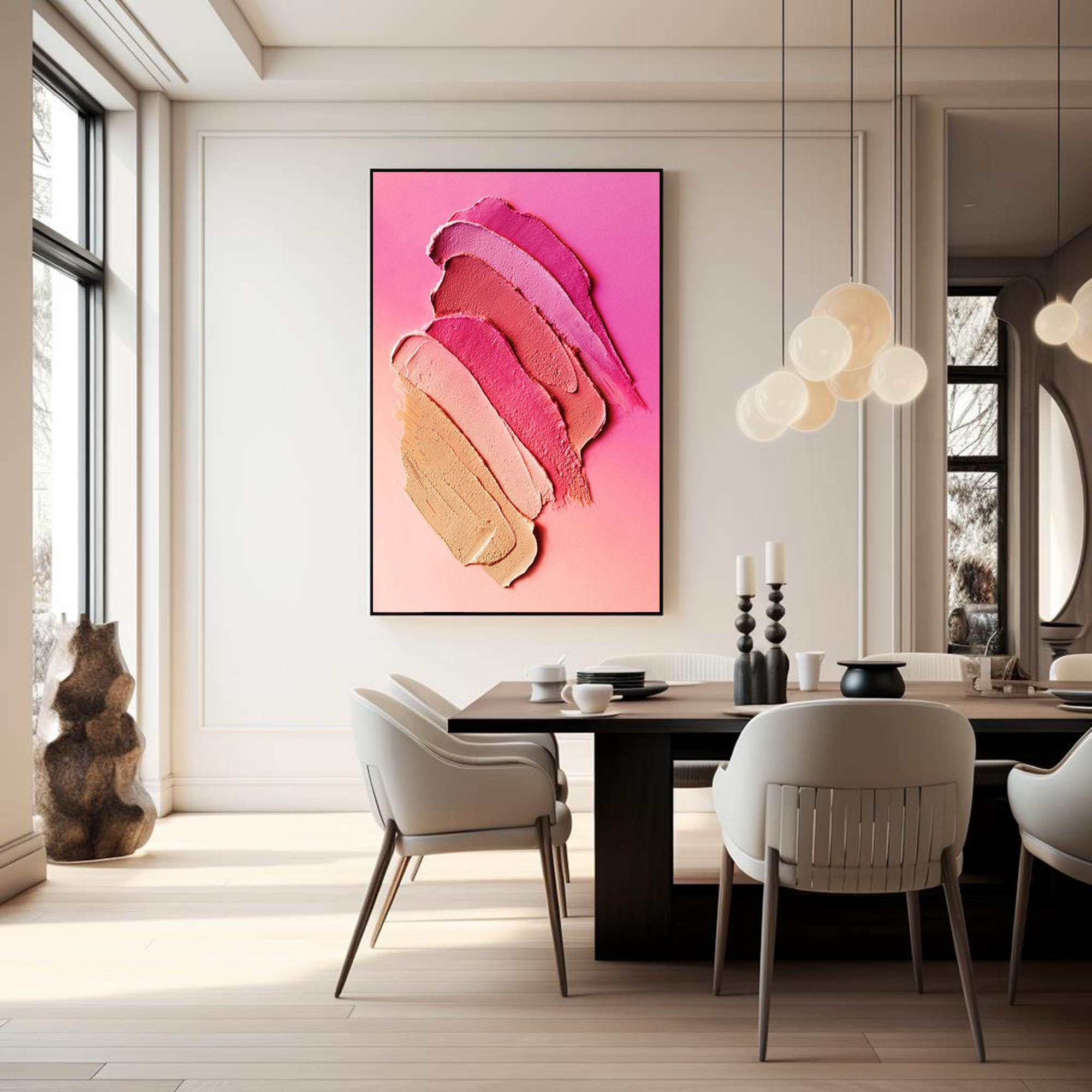 Textured Pink Gradient Canvas Art