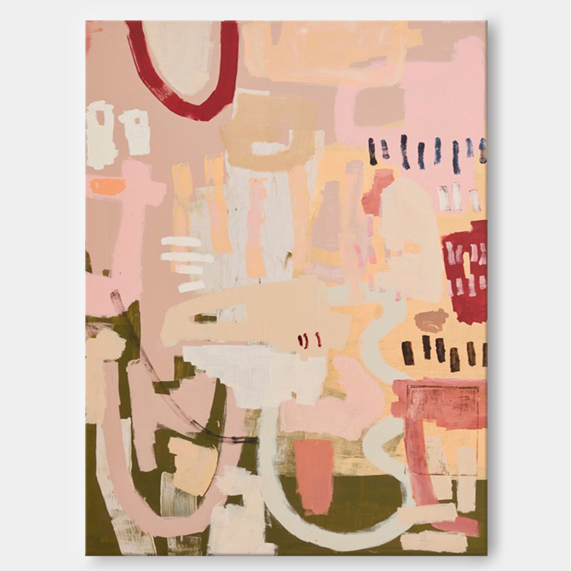 Muted Tones Abstract Geometric Canvas Art