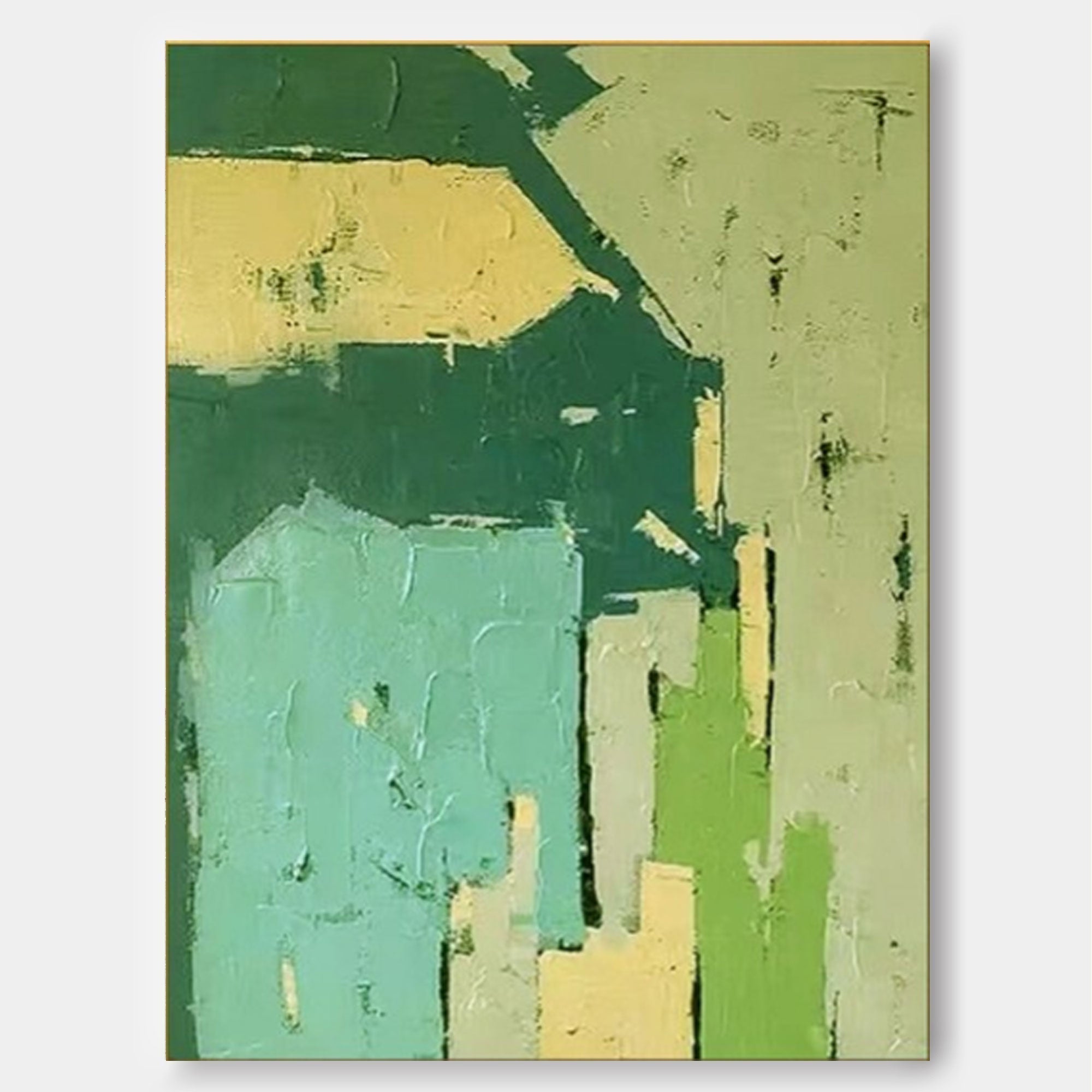 Green Toned Abstract Textured Art