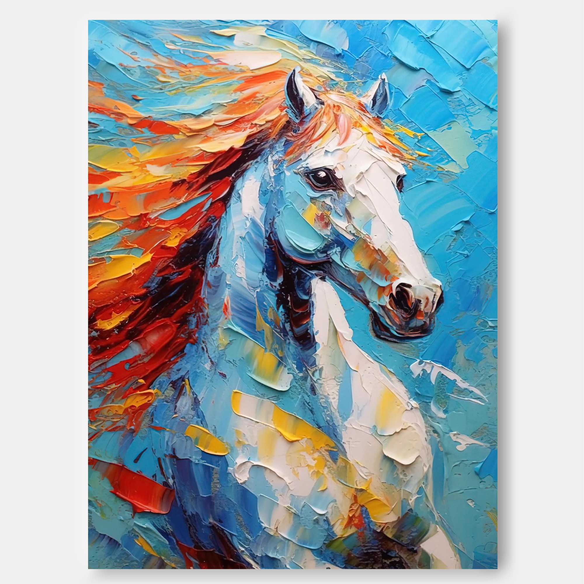 Majestic Horse in Fiery Motion