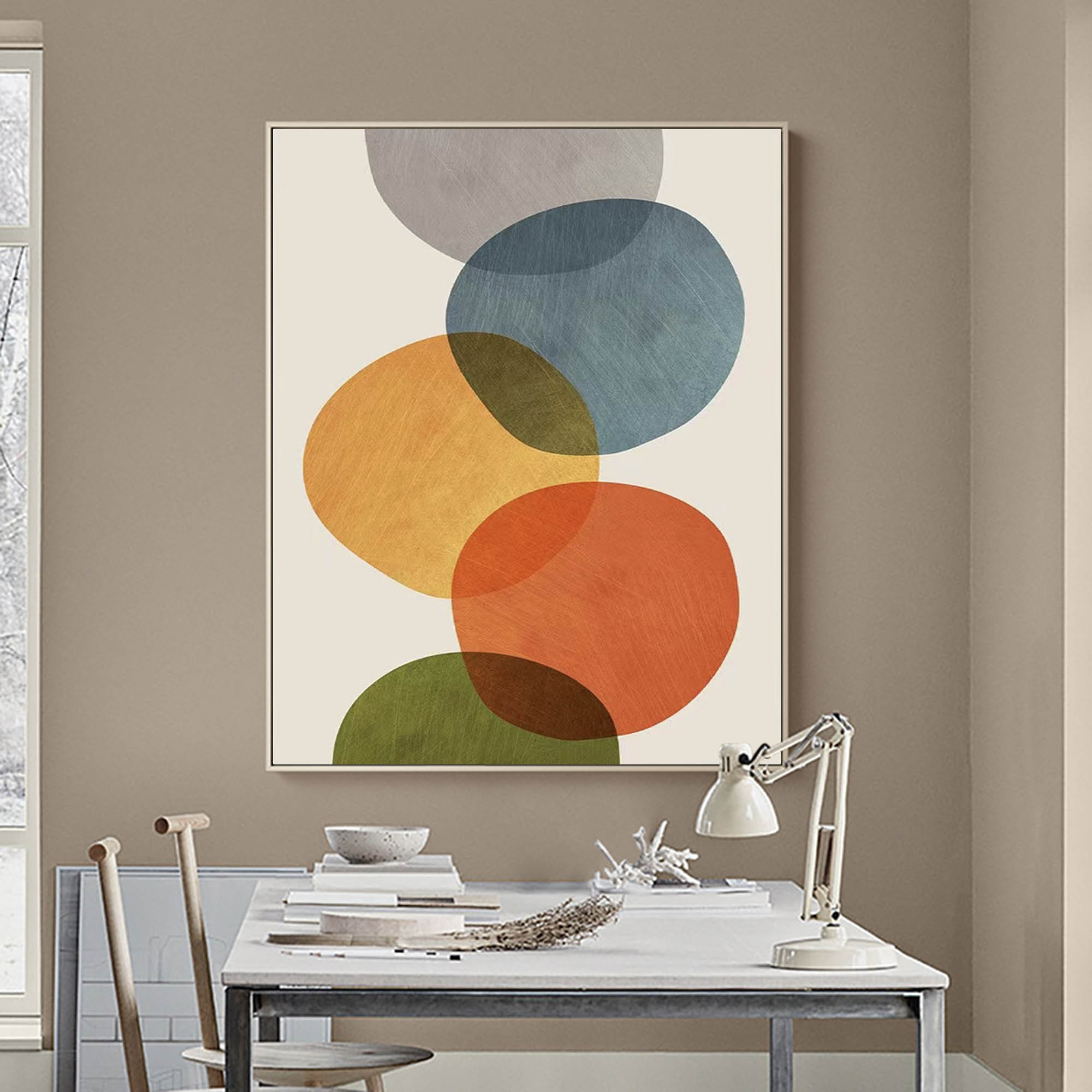 Overlapping Shapes: Earthy Abstract Flow