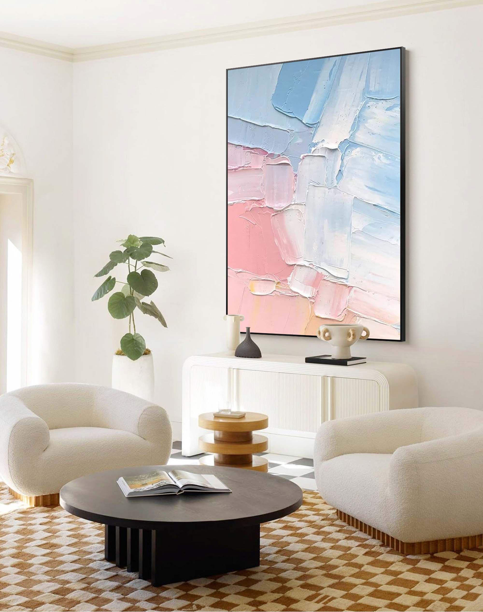 Soft Pastel Palette Knife Abstract Art