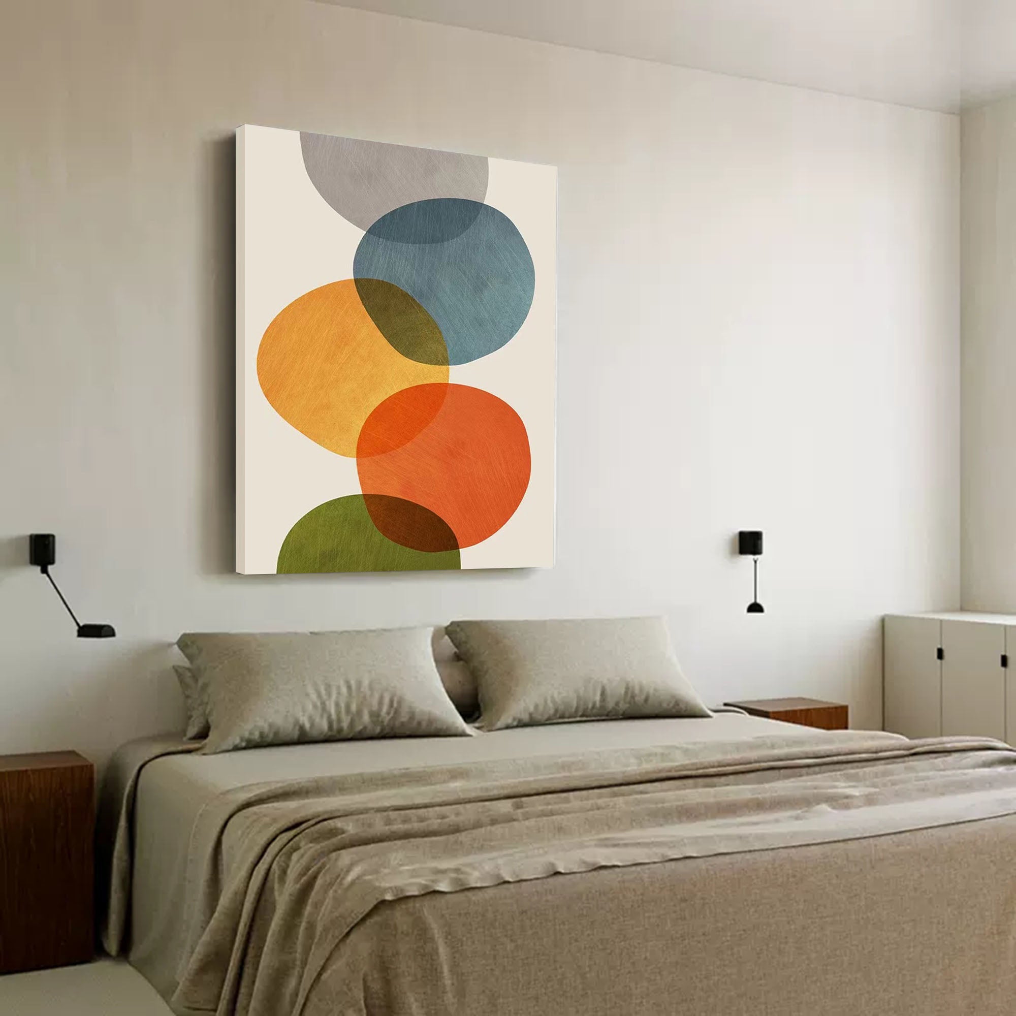 Overlapping Shapes: Earthy Abstract Flow