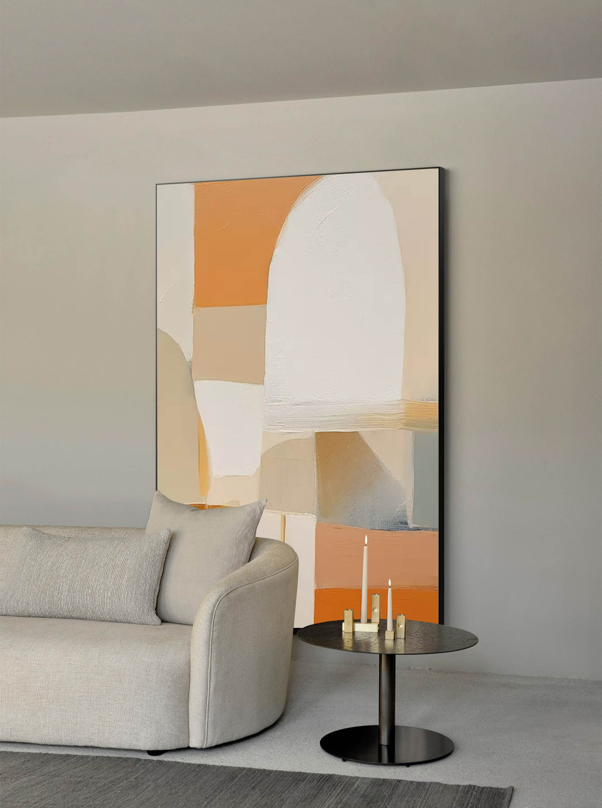 Soft Curves and Warm Hues Abstract Art