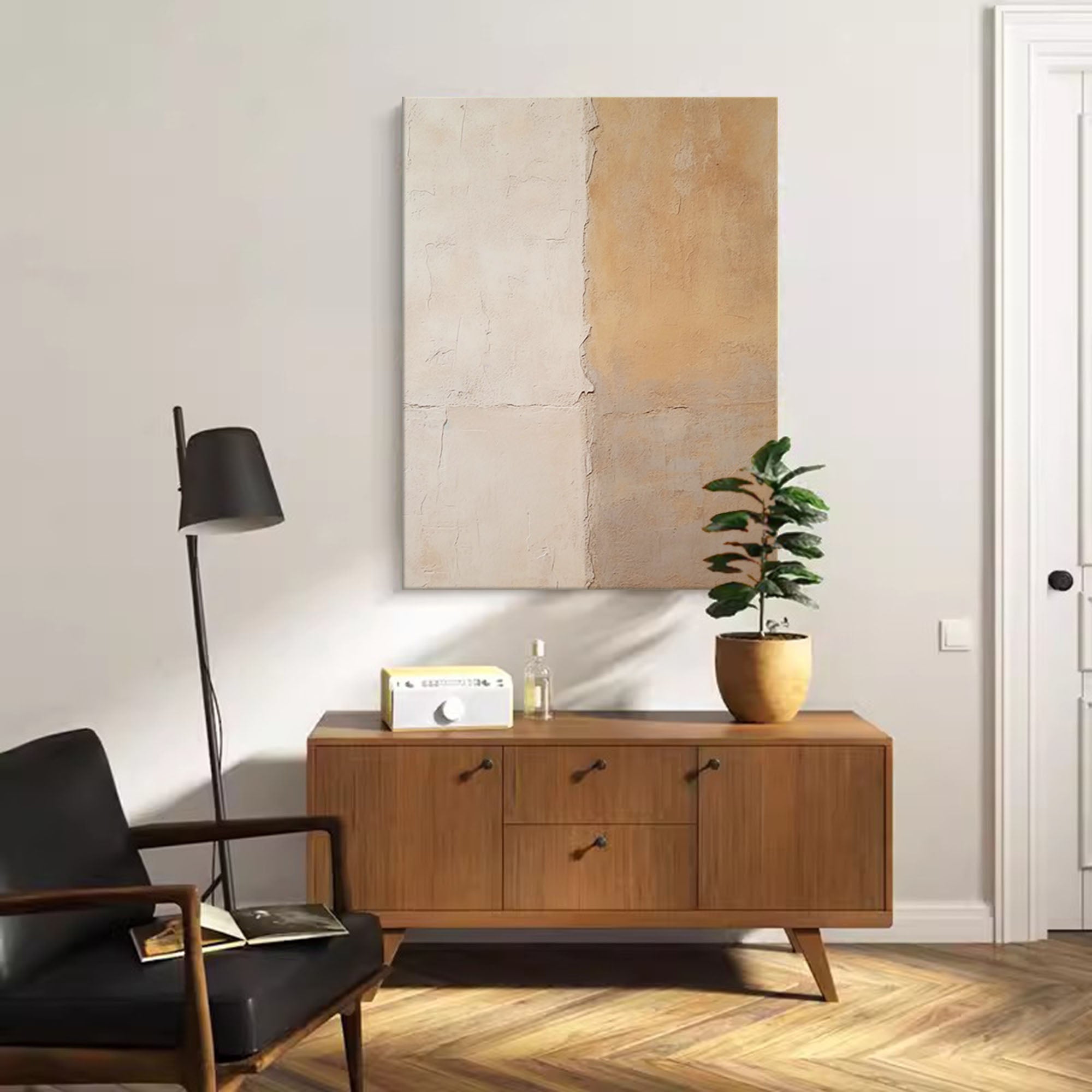 Neutral Tones Textured Abstract Art