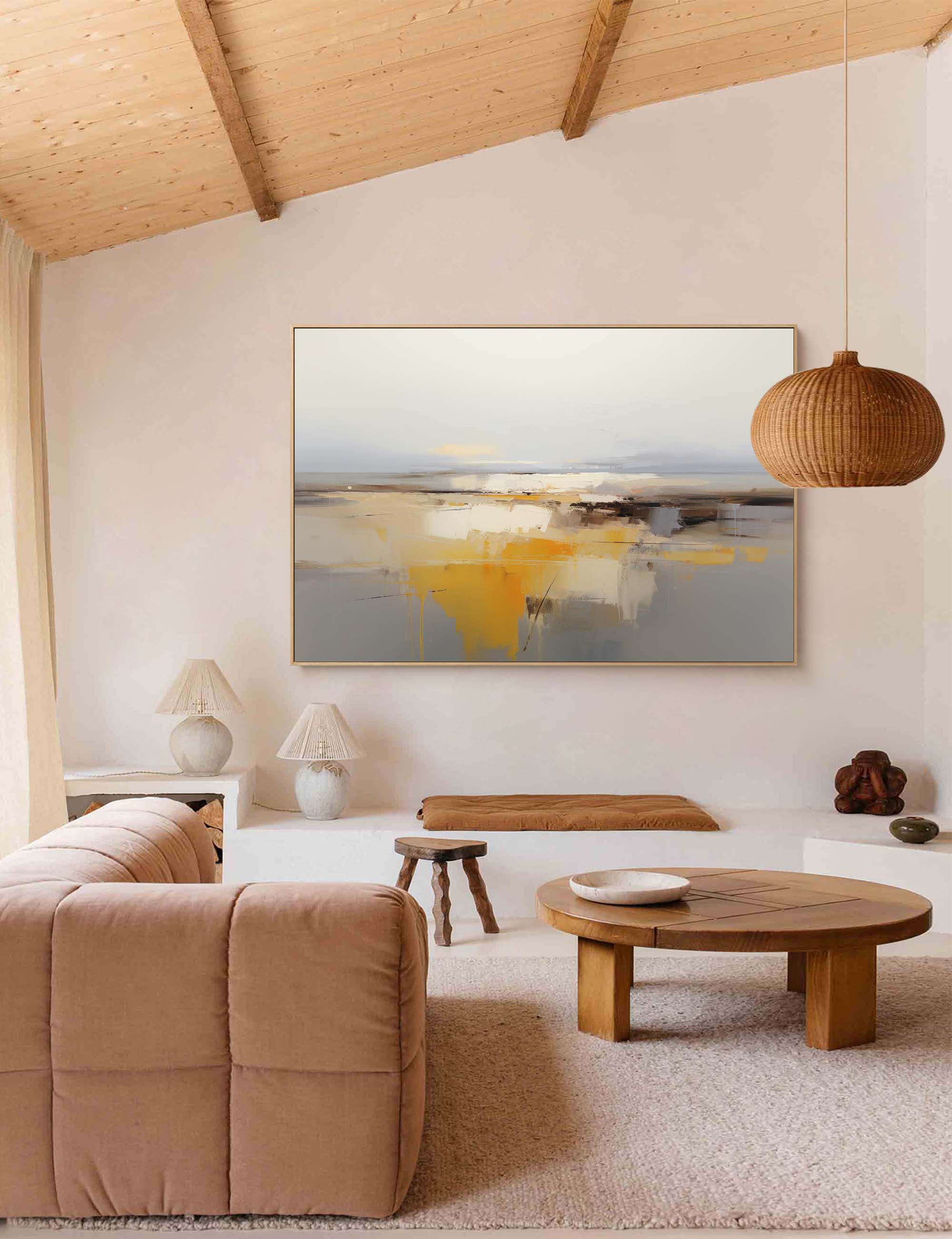 Golden Horizon Abstract Landscape