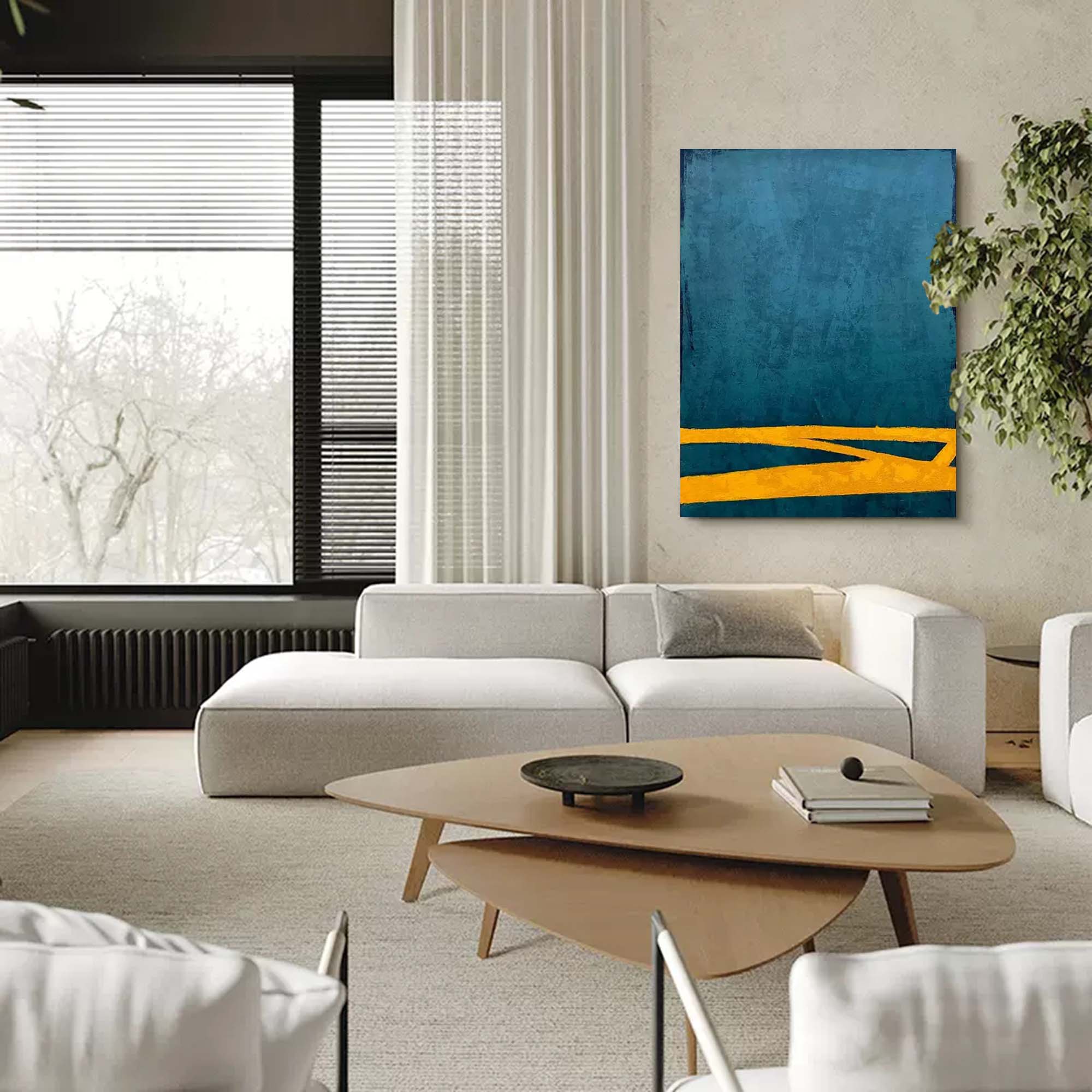 Teal and Gold Minimalist Canvas