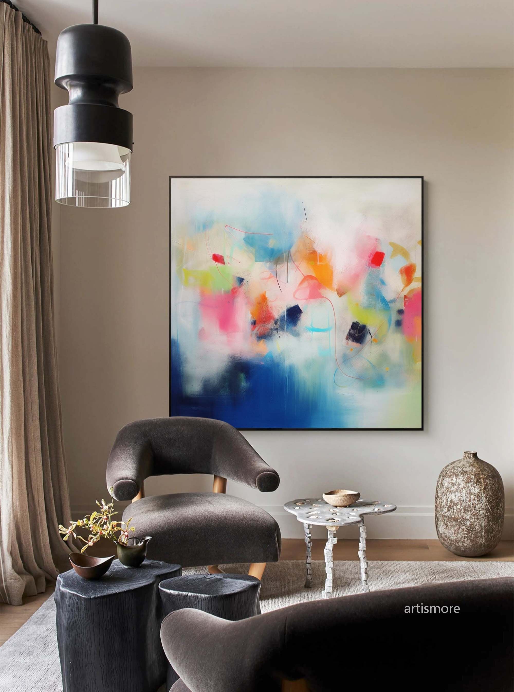 Vibrant Abstract Color Flow Art