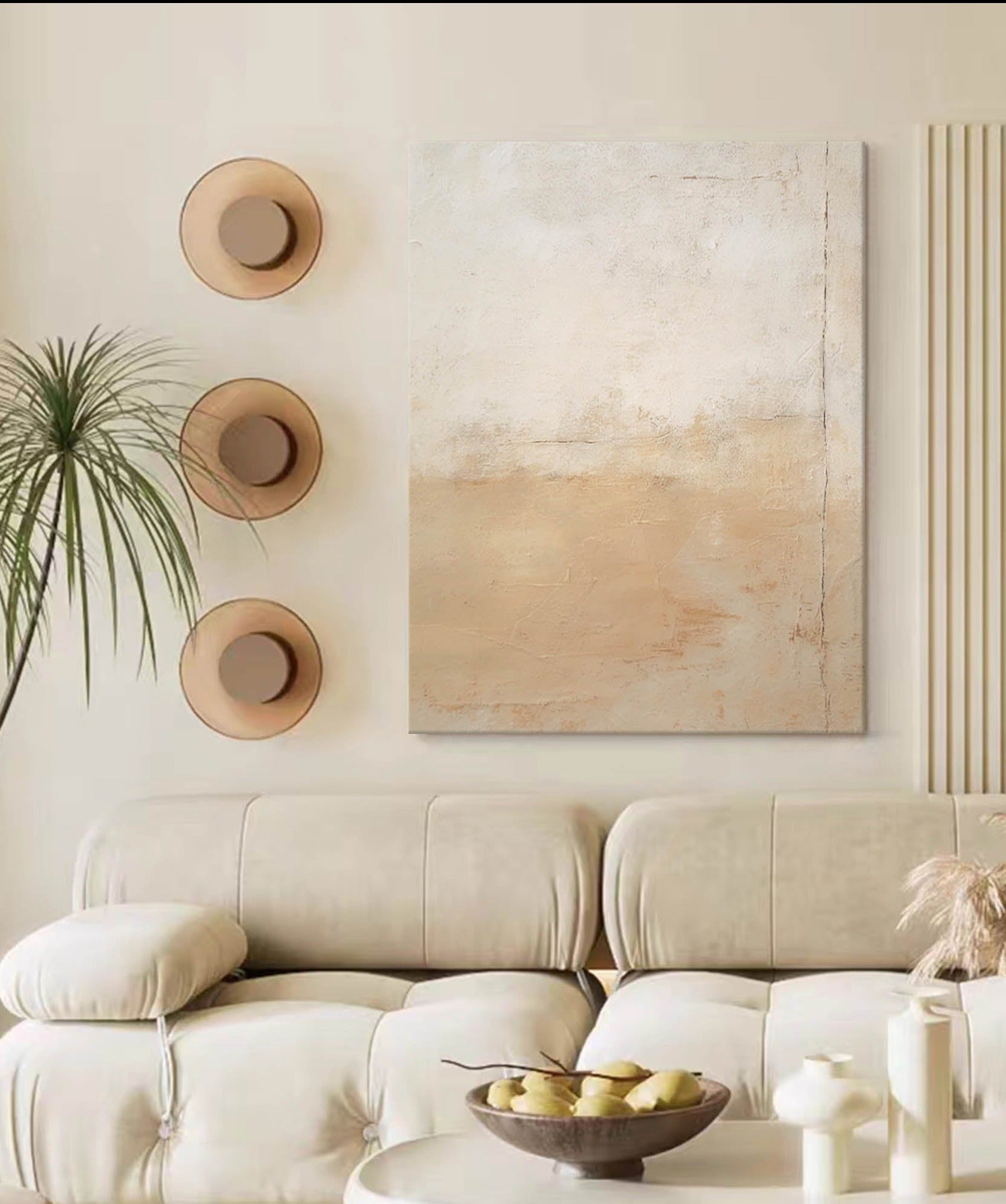 Neutral Textured Minimalist Art
