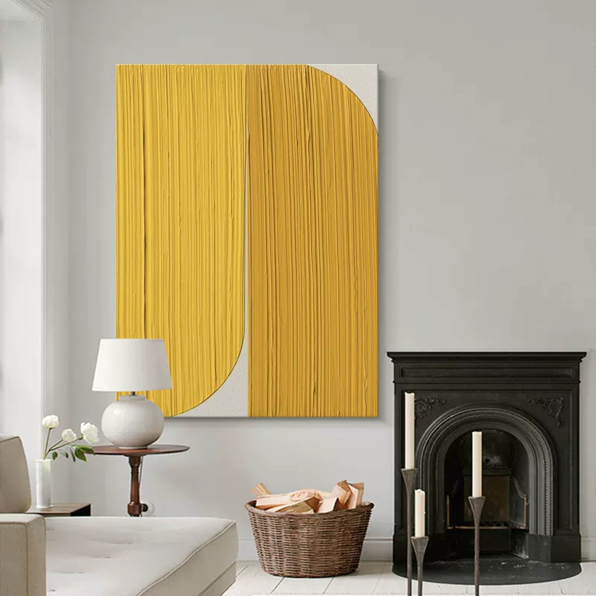 Golden Curved Minimalist Abstract