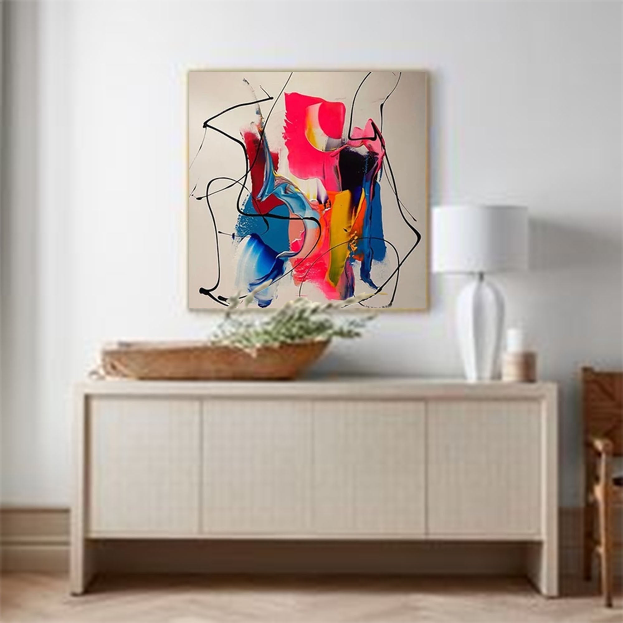 Bold Abstract Fluid Art with Dynamic Lines