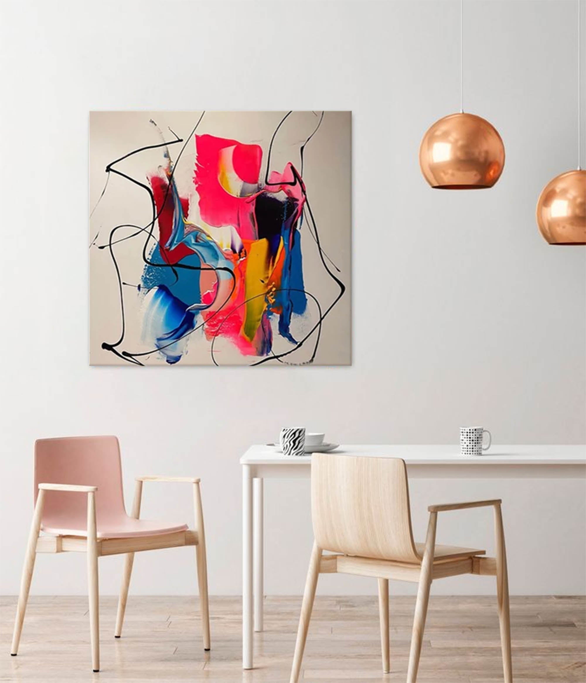Bold Abstract Fluid Art with Dynamic Lines