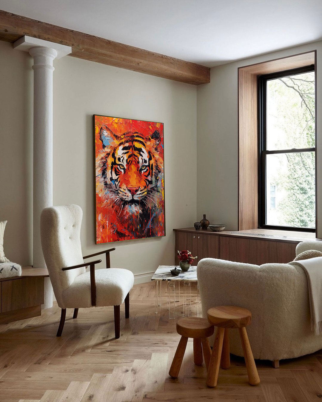Flame Tiger in Fiery Colors