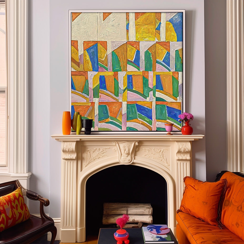Geometric Abstract Pattern Canvas Art