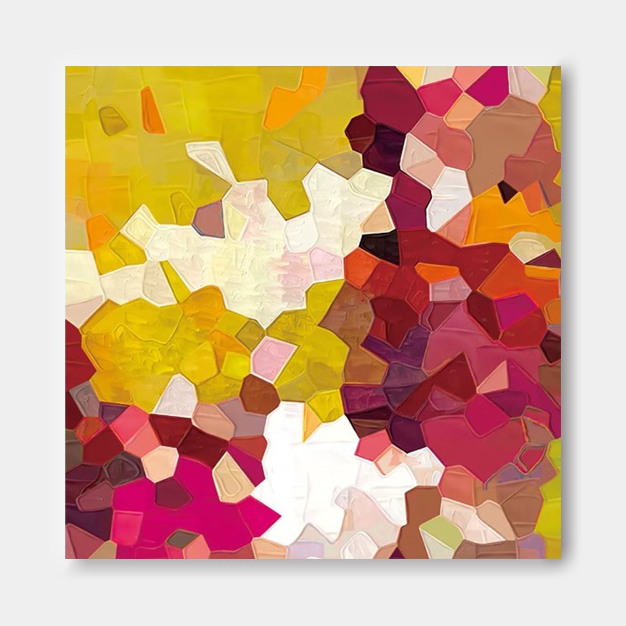 Warm Geometry Textured Abstract Art