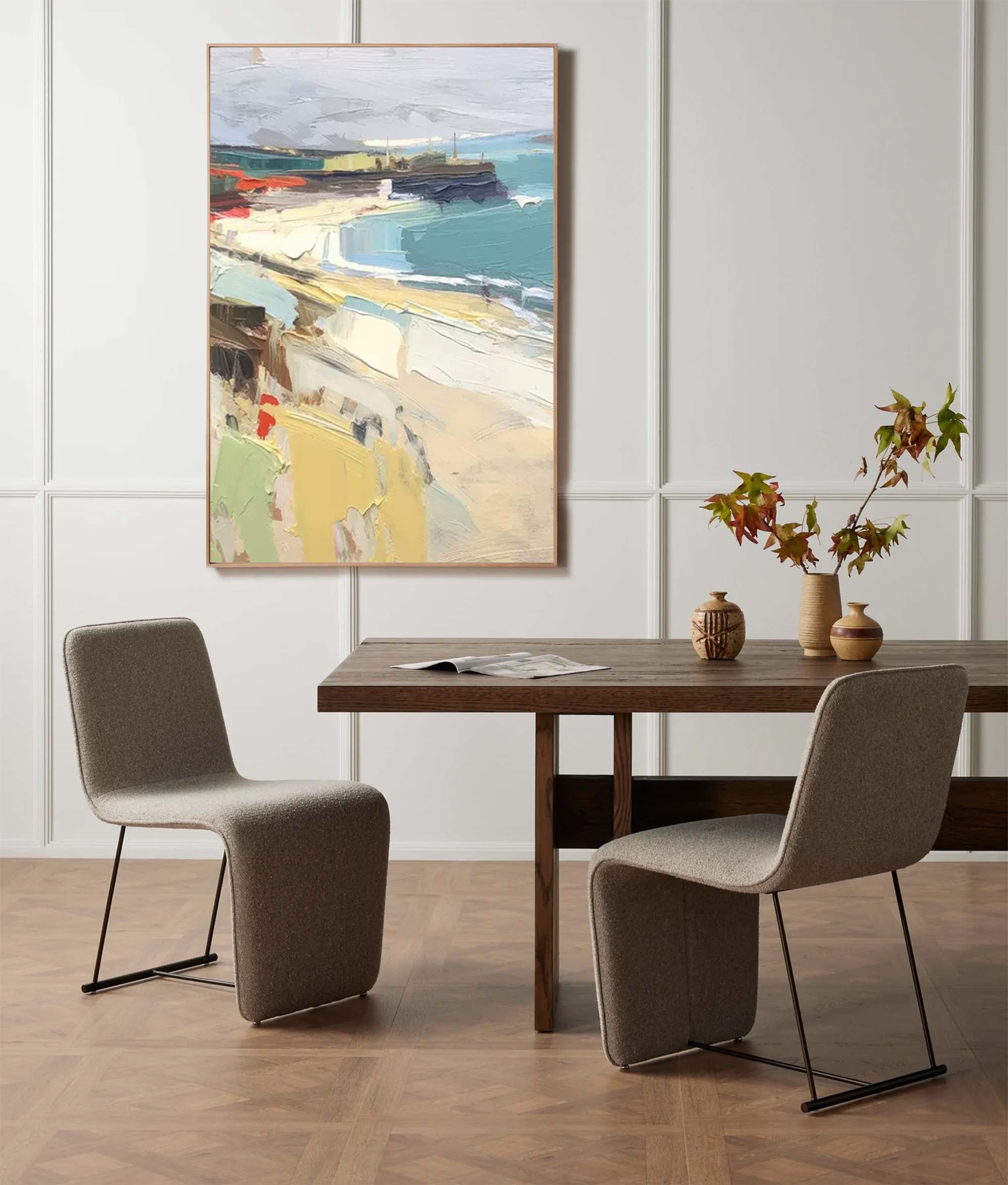 Serene Coastal Oil Painting