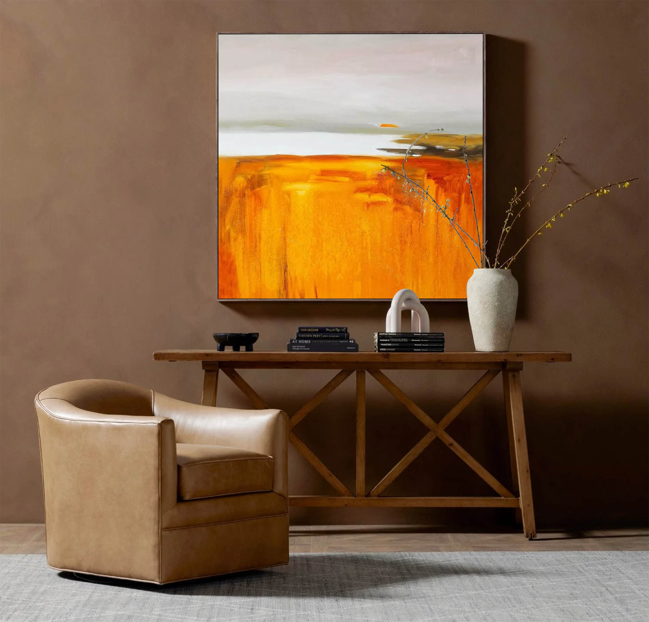Golden Horizon Abstract Landscape