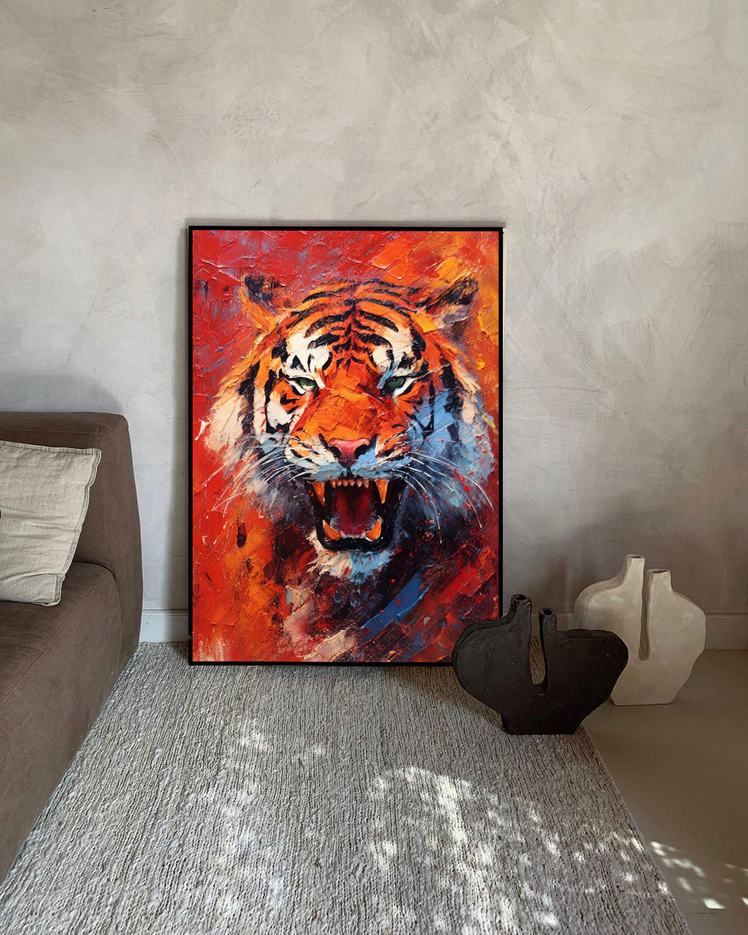 Fiery Roar: Tiger in Flames