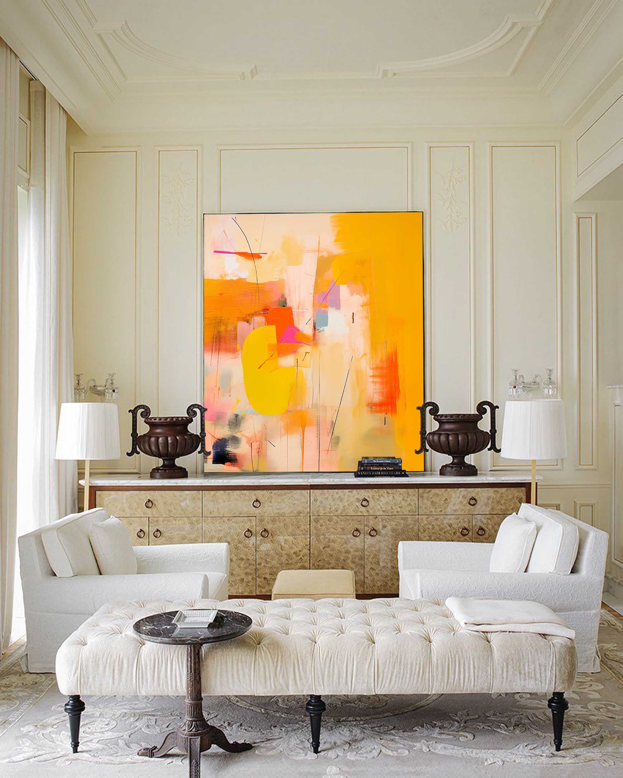Vibrant Harmony in Yellow and Pink