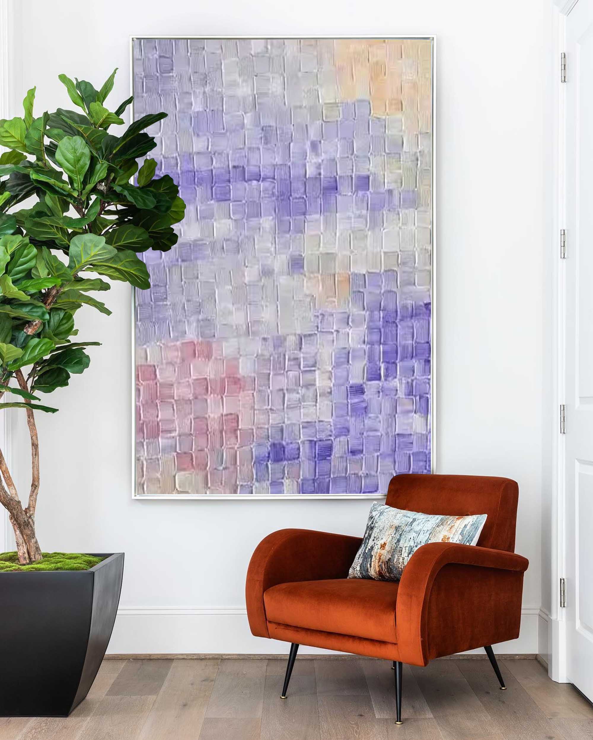Lavender Sky Textured Abstract Art