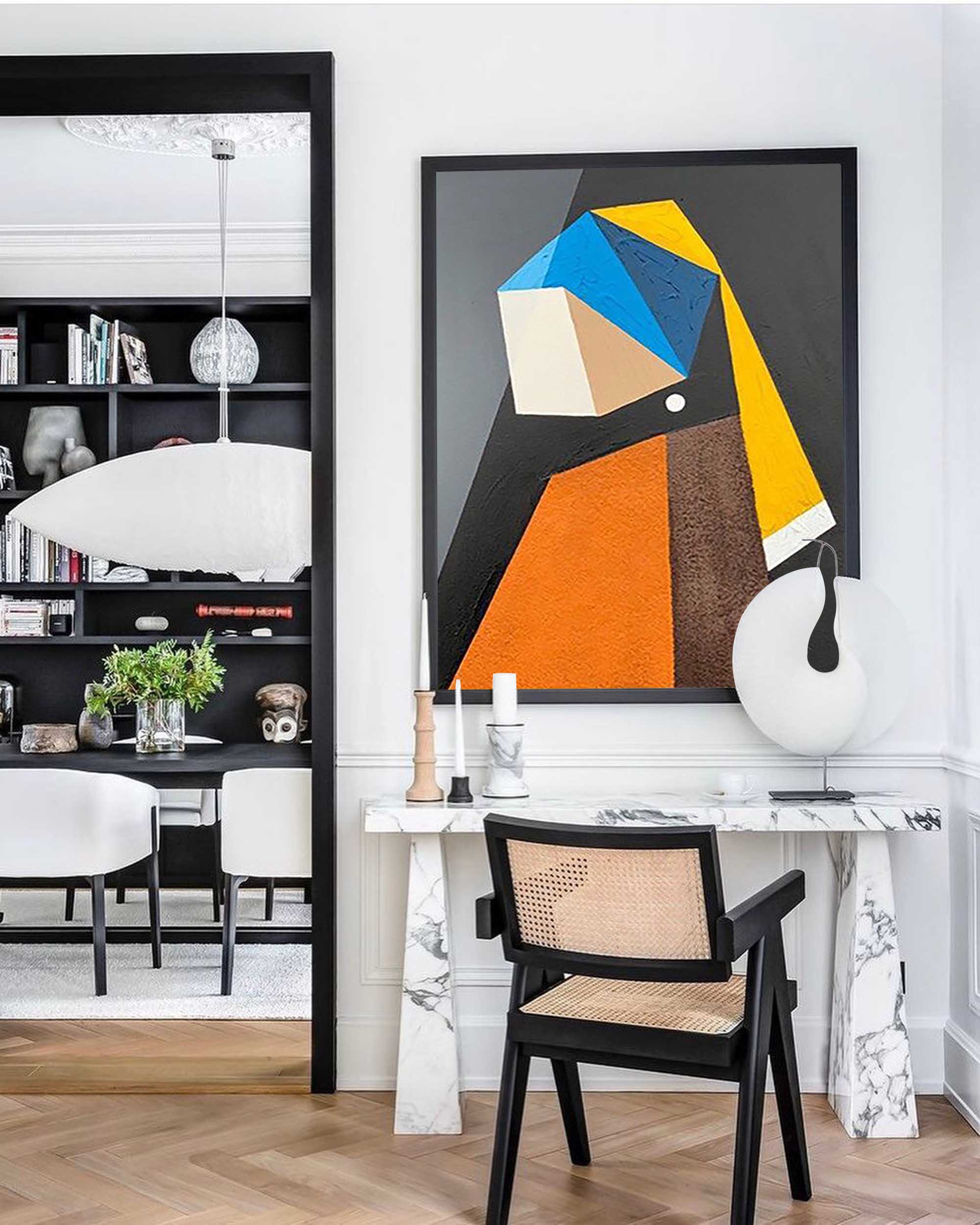 Geometric Minimalist Portrait Abstract Art