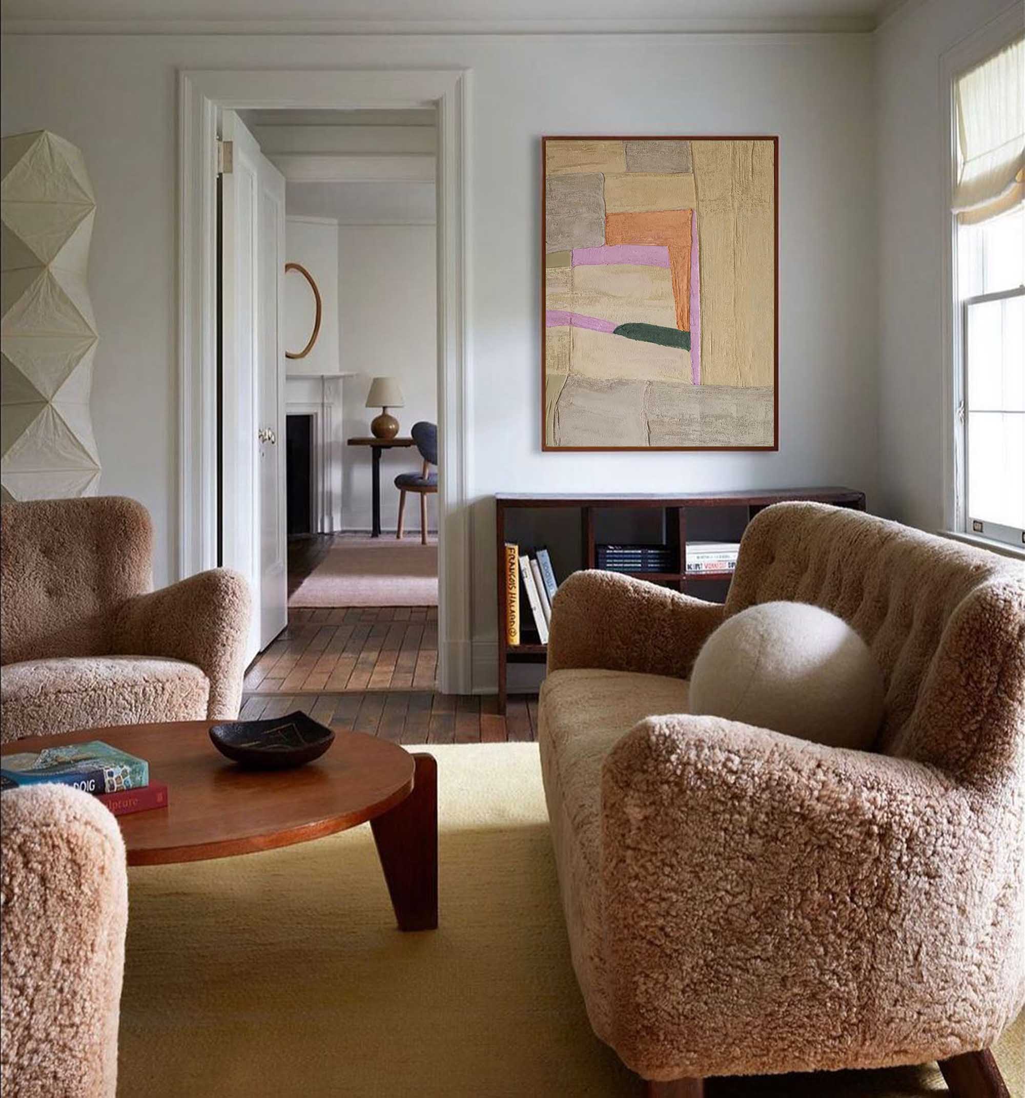 Muted Geometric Abstract Canvas Art